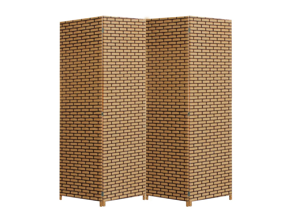SEFTON 1.8M Rattan Room Divider Screen 4 Panels - RATTAN - Image 3