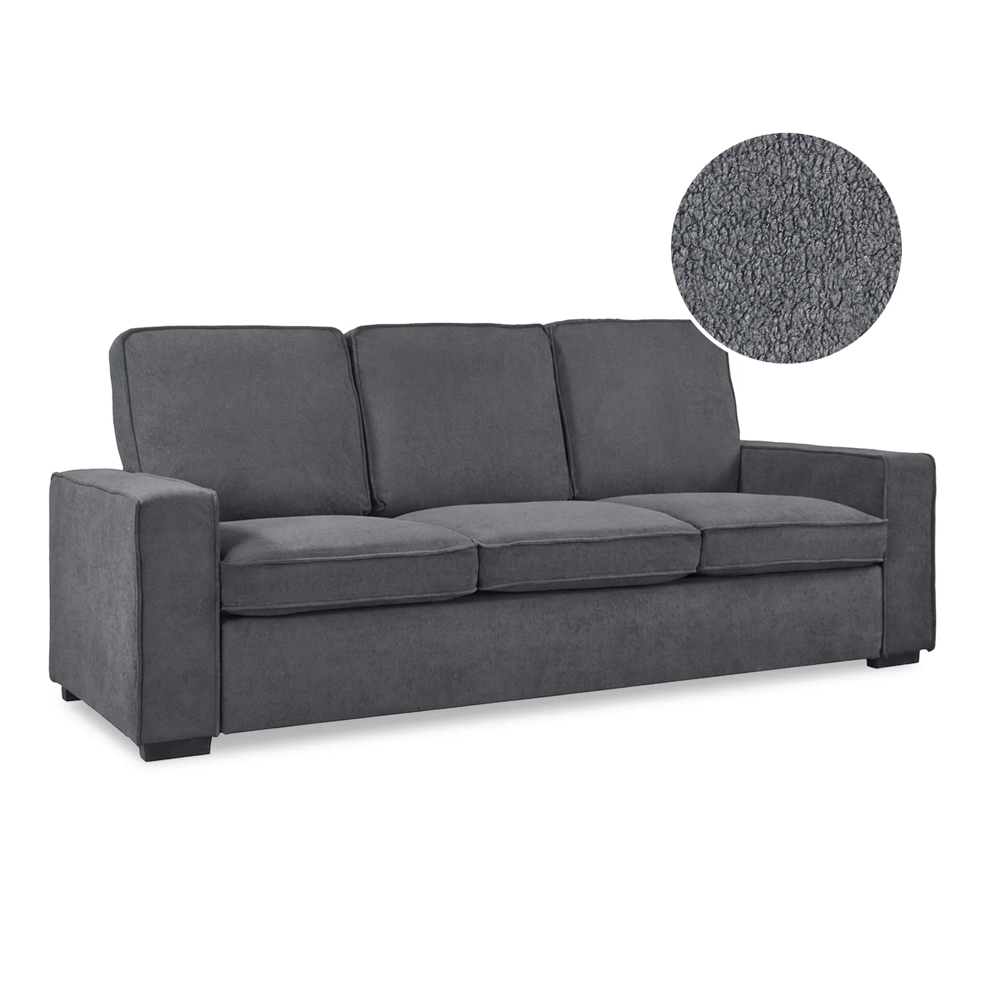 Serene 3 Seater Sofa - Dark Grey - Image 6