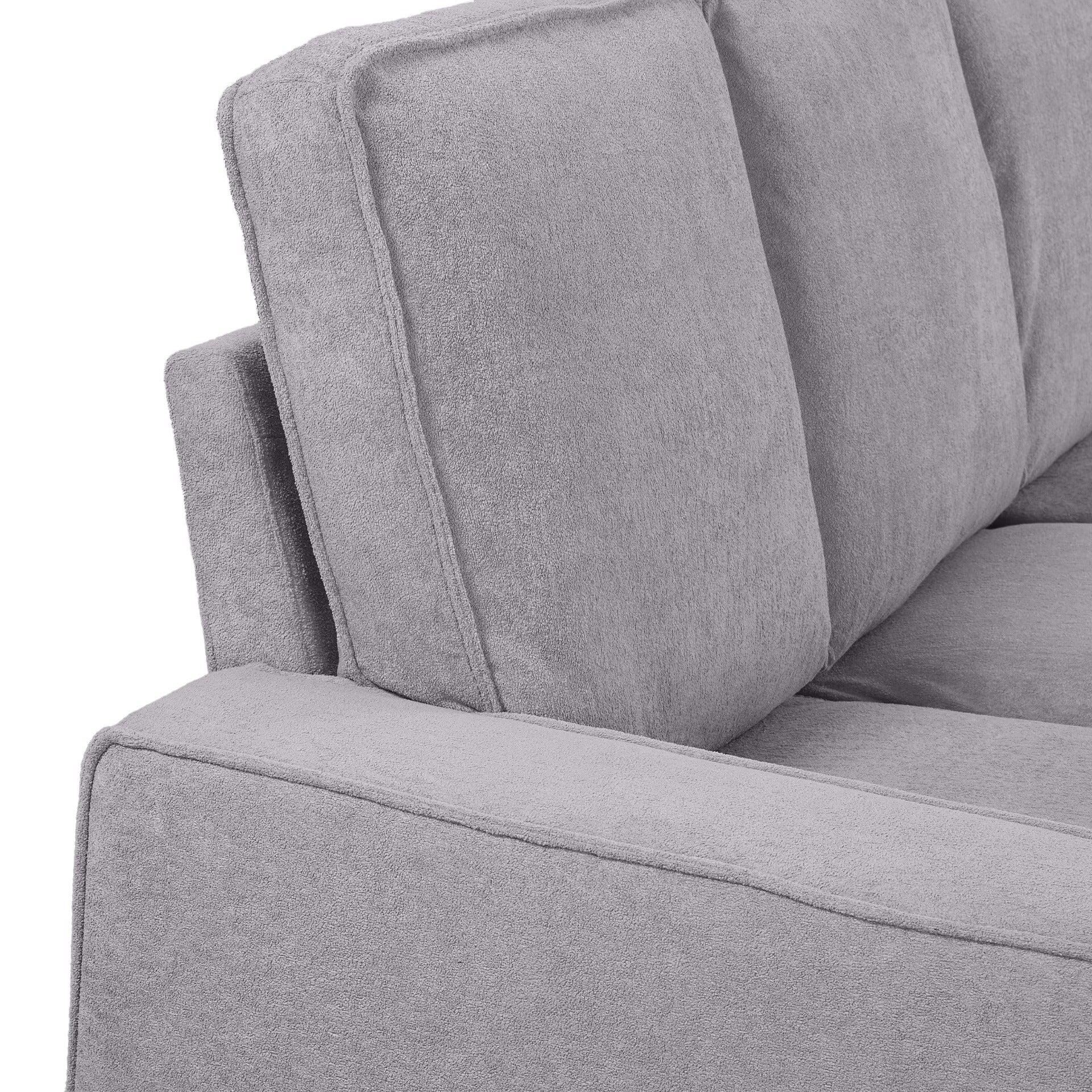 Serene Velvet 3 Seater Sofa - Light Grey - Image 10