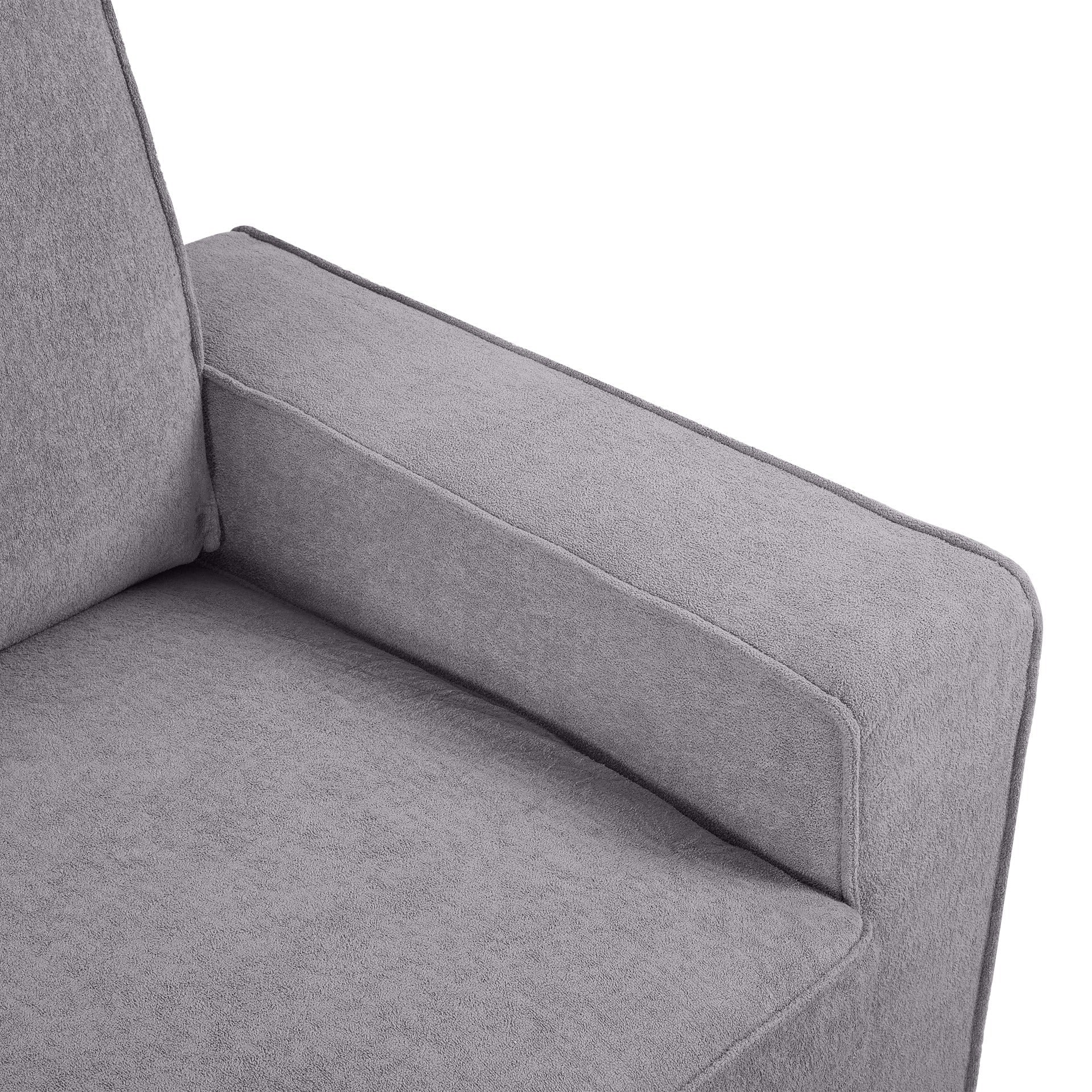 Serene Velvet 3 Seater Sofa - Light Grey - Image 11