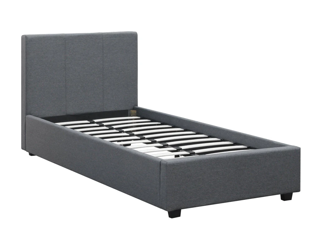 SHASTA Fabric Slat Bed with Headboard - SINGLE - Image 2