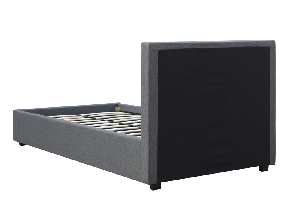 SHASTA Fabric Slat Bed with Headboard - SINGLE - Image 4