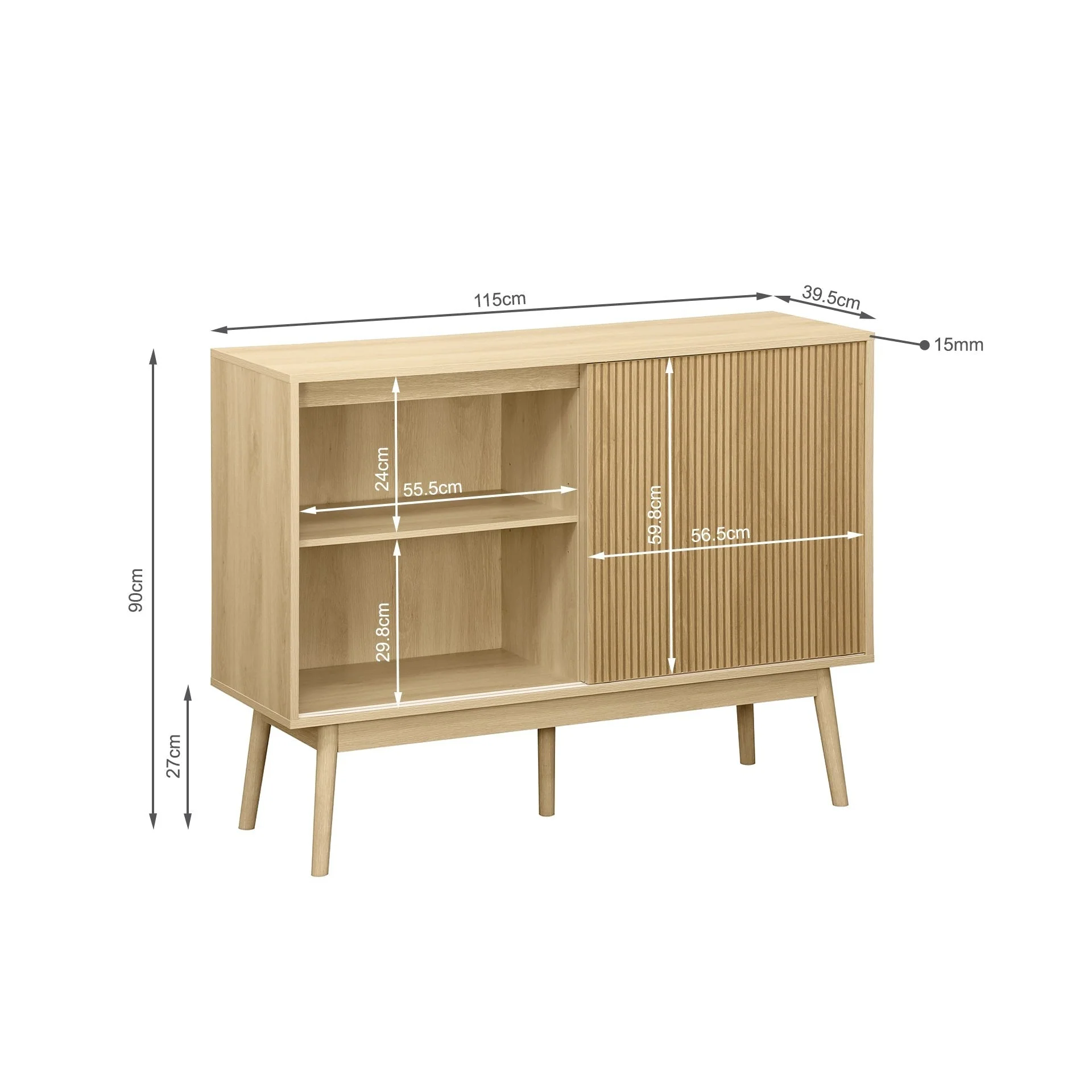 Shawnee Sideboard Buffet Table - Oak - Image 10