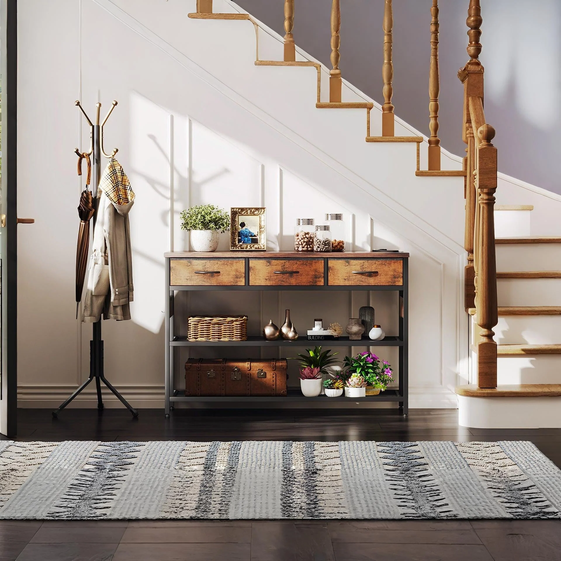 Shrike Console Table with 3 Drawers - Light Cherry - Image 8