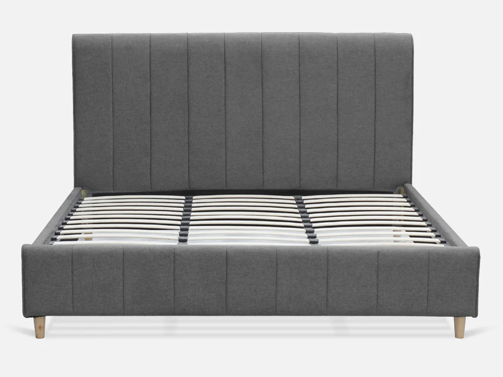 SIERRA Fabric Slat Bed with Headboard - SUPER KING - Image 5