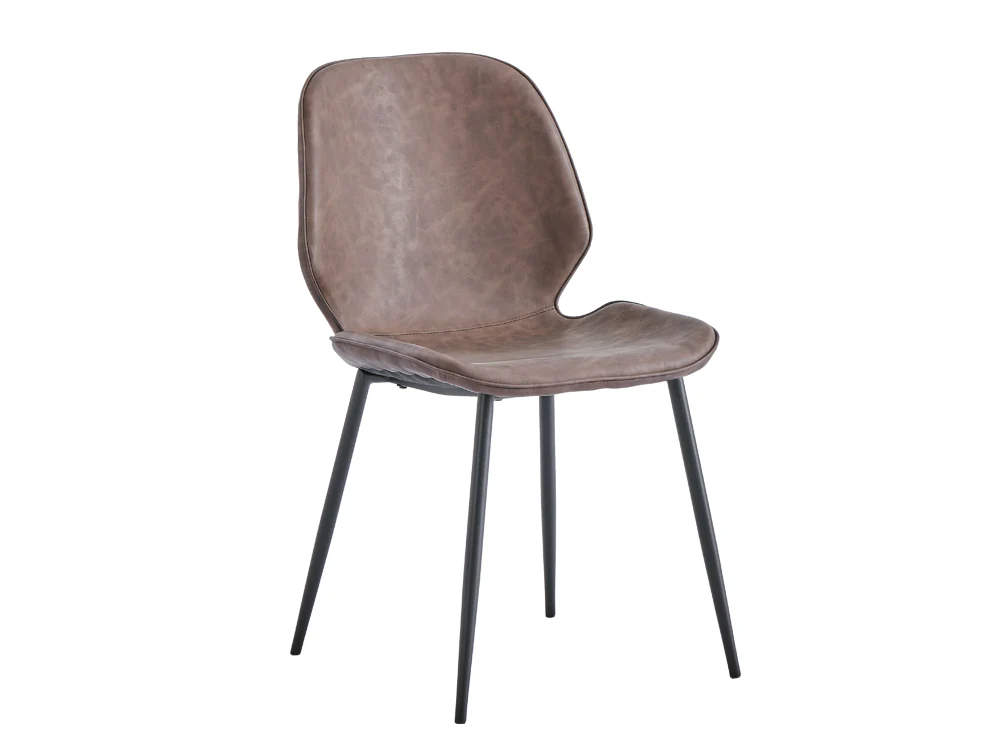 SLOANE 4PCS PU Leather Dining Chair - BROWN - Image 5