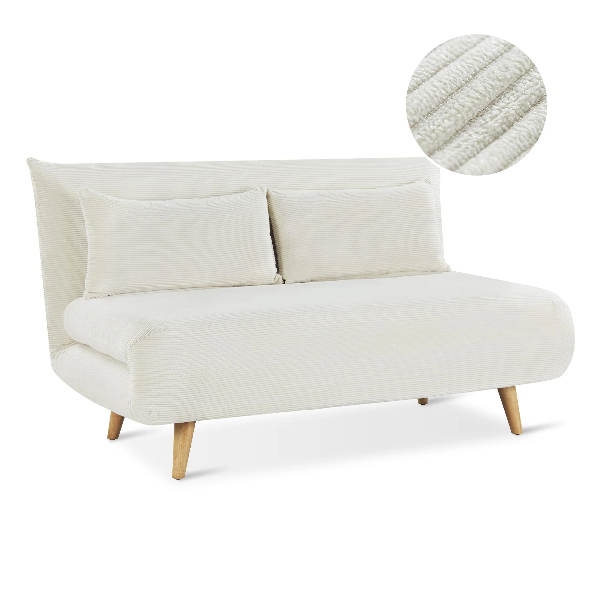 Hastings 2 Seater Fold-Out Sofa Bed - Beige - Image 8