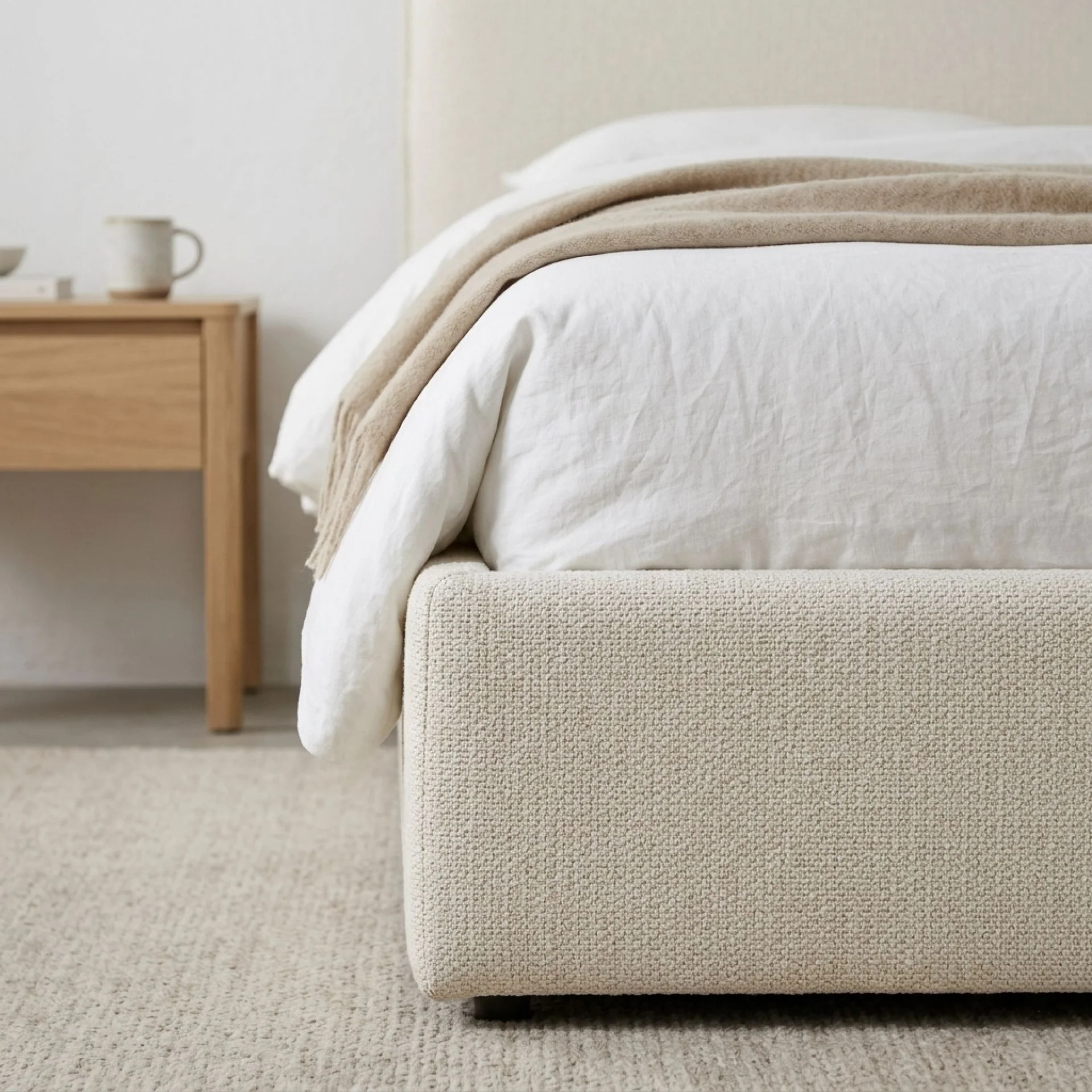 Sorell Super King Gas Lift Bed Frame - Beige - Image 5