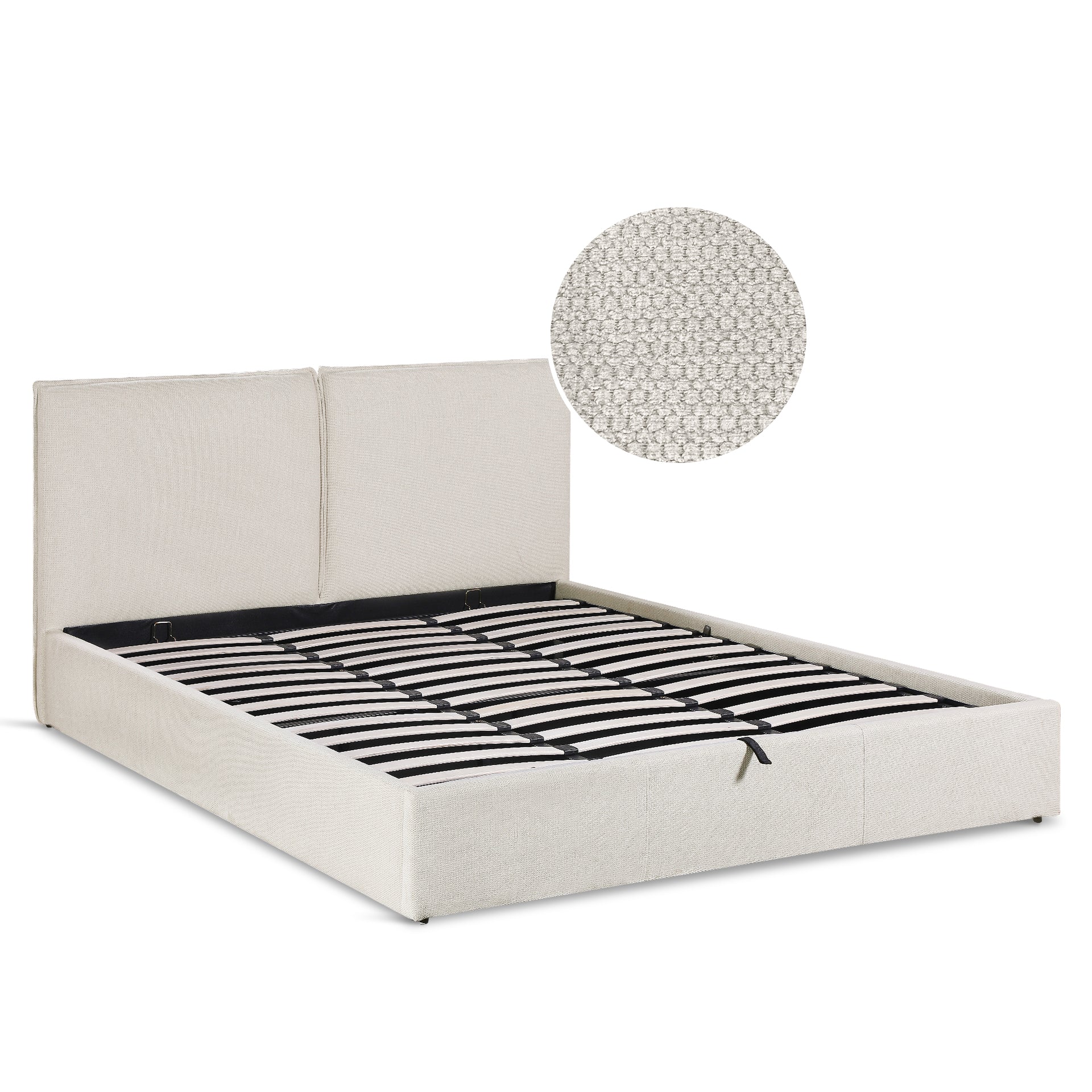 Sorell Super King Gas Lift Bed Frame - Beige - Image 7