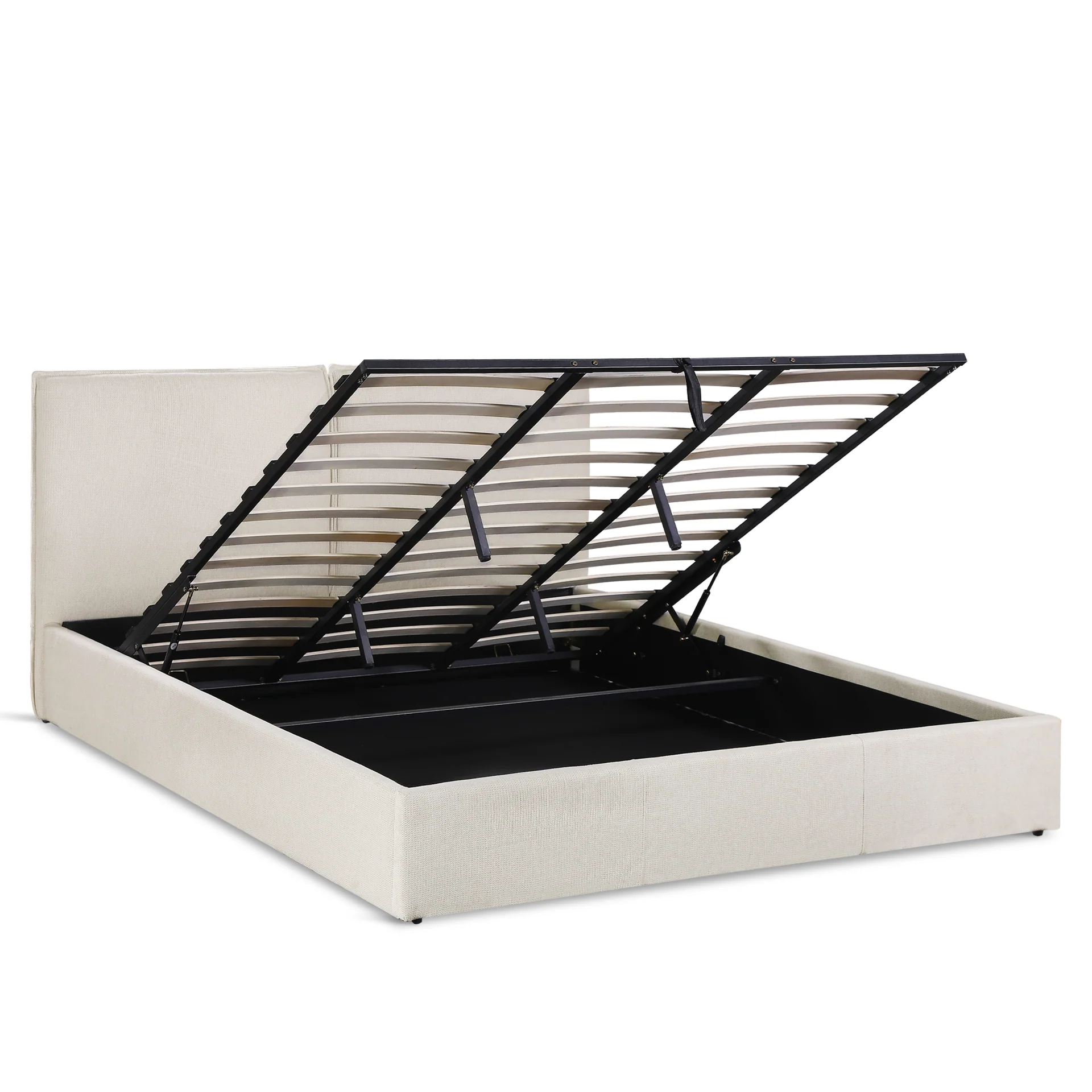 Sorell Super King Gas Lift Bed Frame - Beige - Image 9