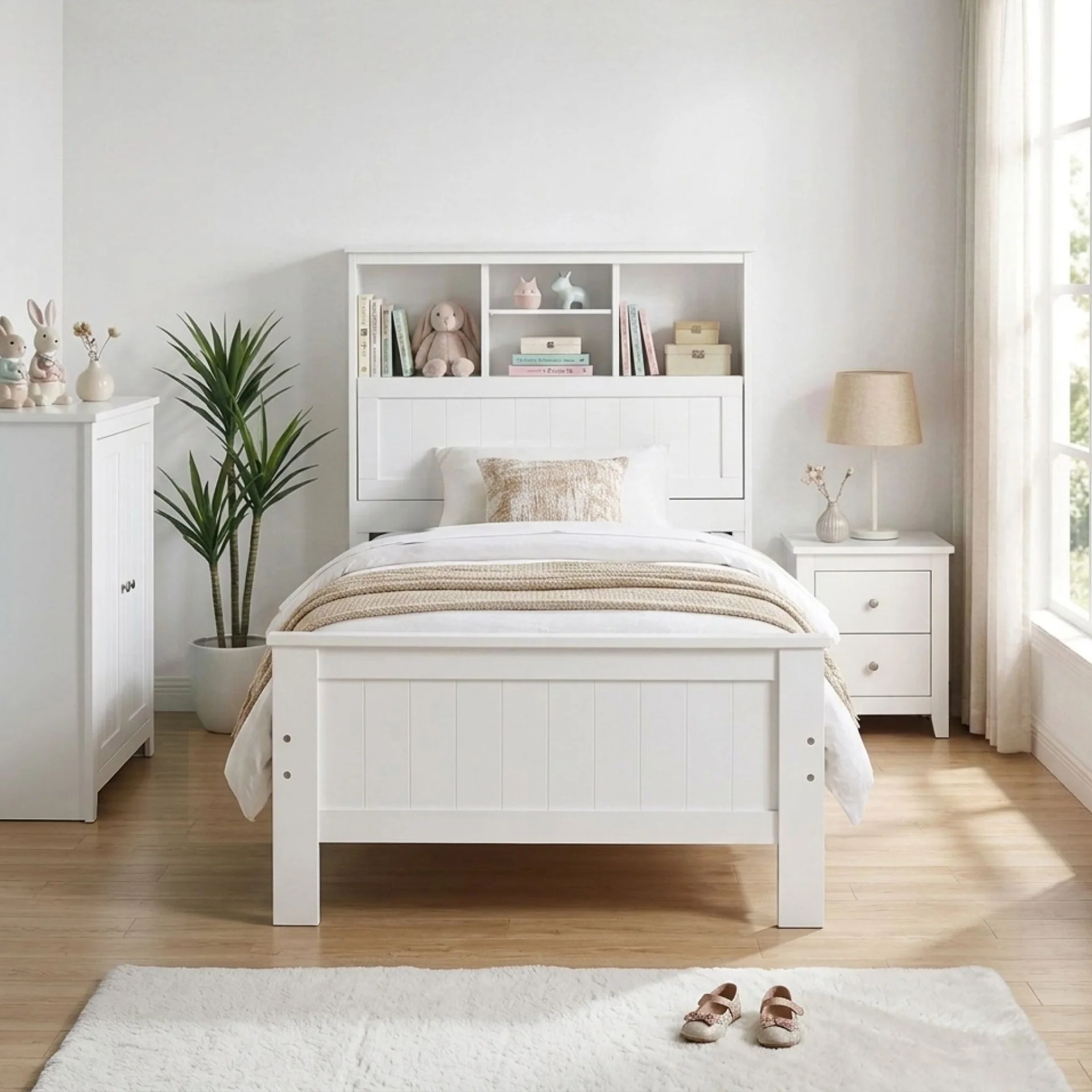 Sprout Single Wooden Bed Frame - White - Image 4