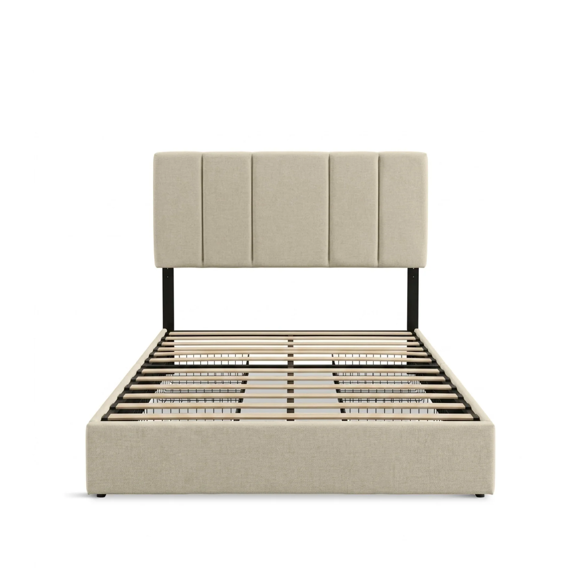 Strada Double Bed Frame with 4 Drawers - Beige - Image 8