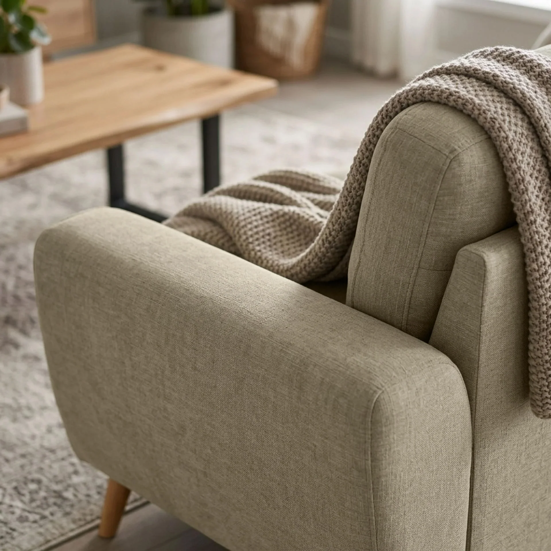 Suki Linen 2 Seater Sofa - Beige - Image 7