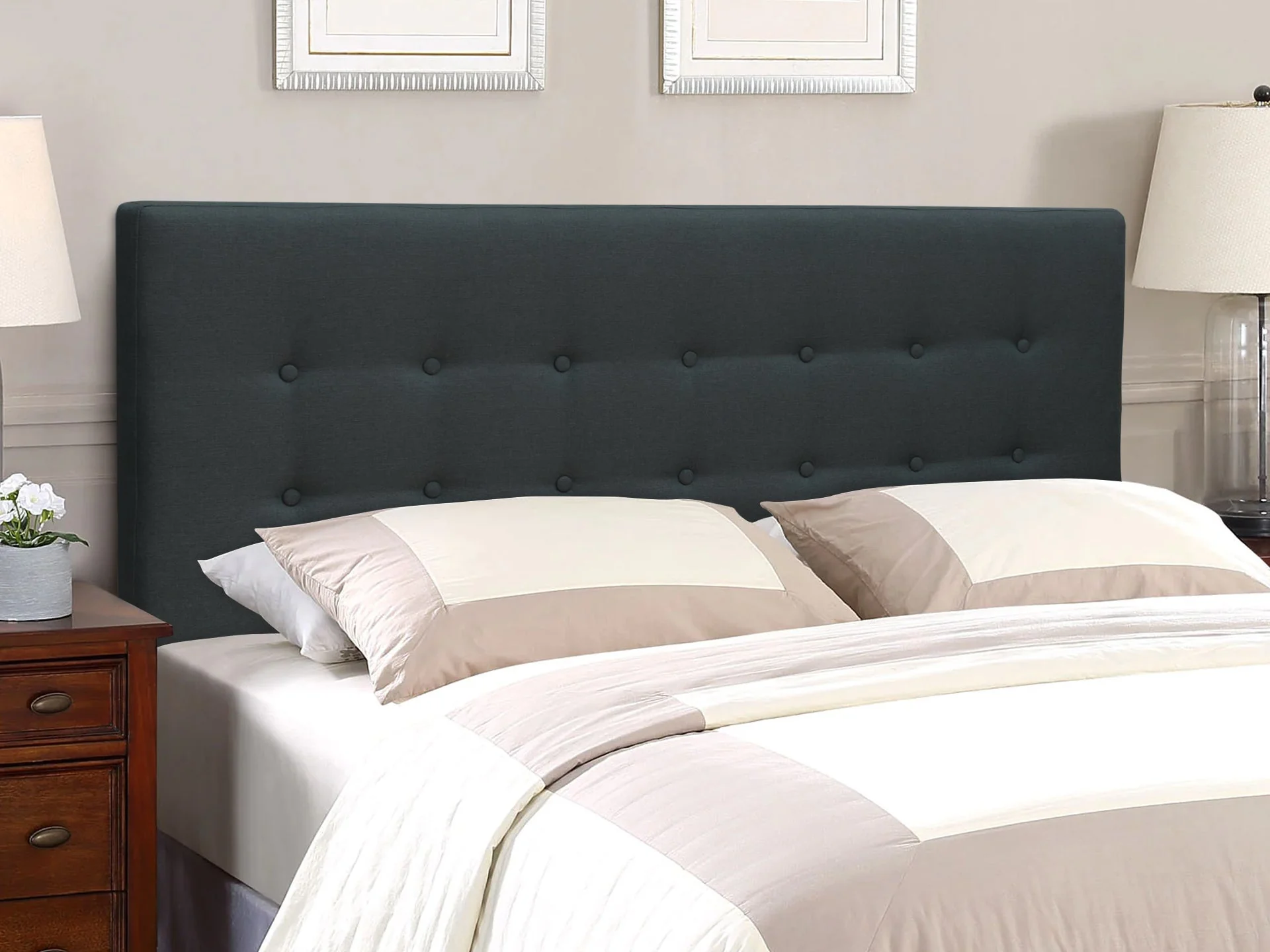 Susan King Fabric Upholstered Headboard - BLACK - Image 10