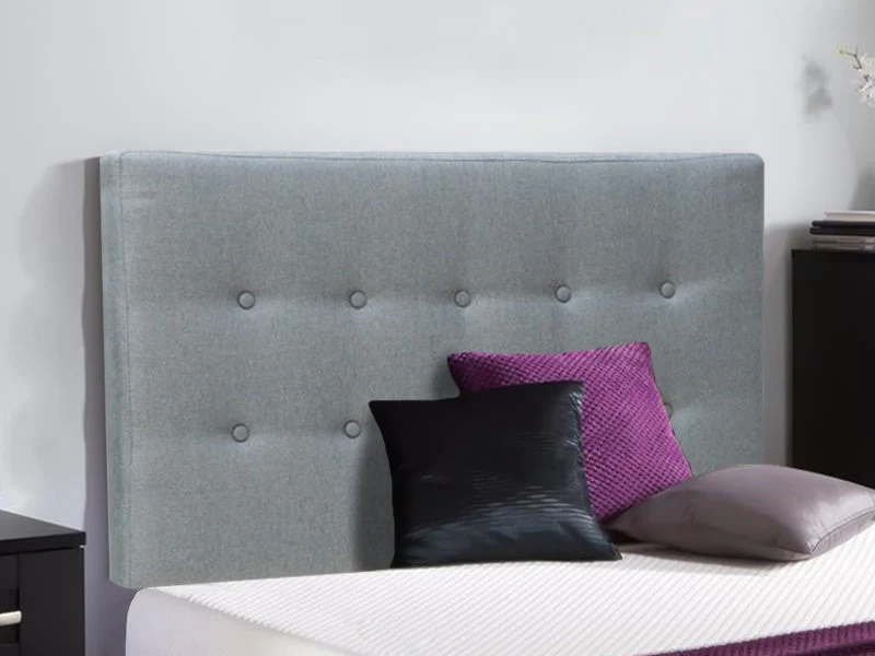 SUSAN KING SINGLE Fabric Upholstered Headboard - GREY - Image 2