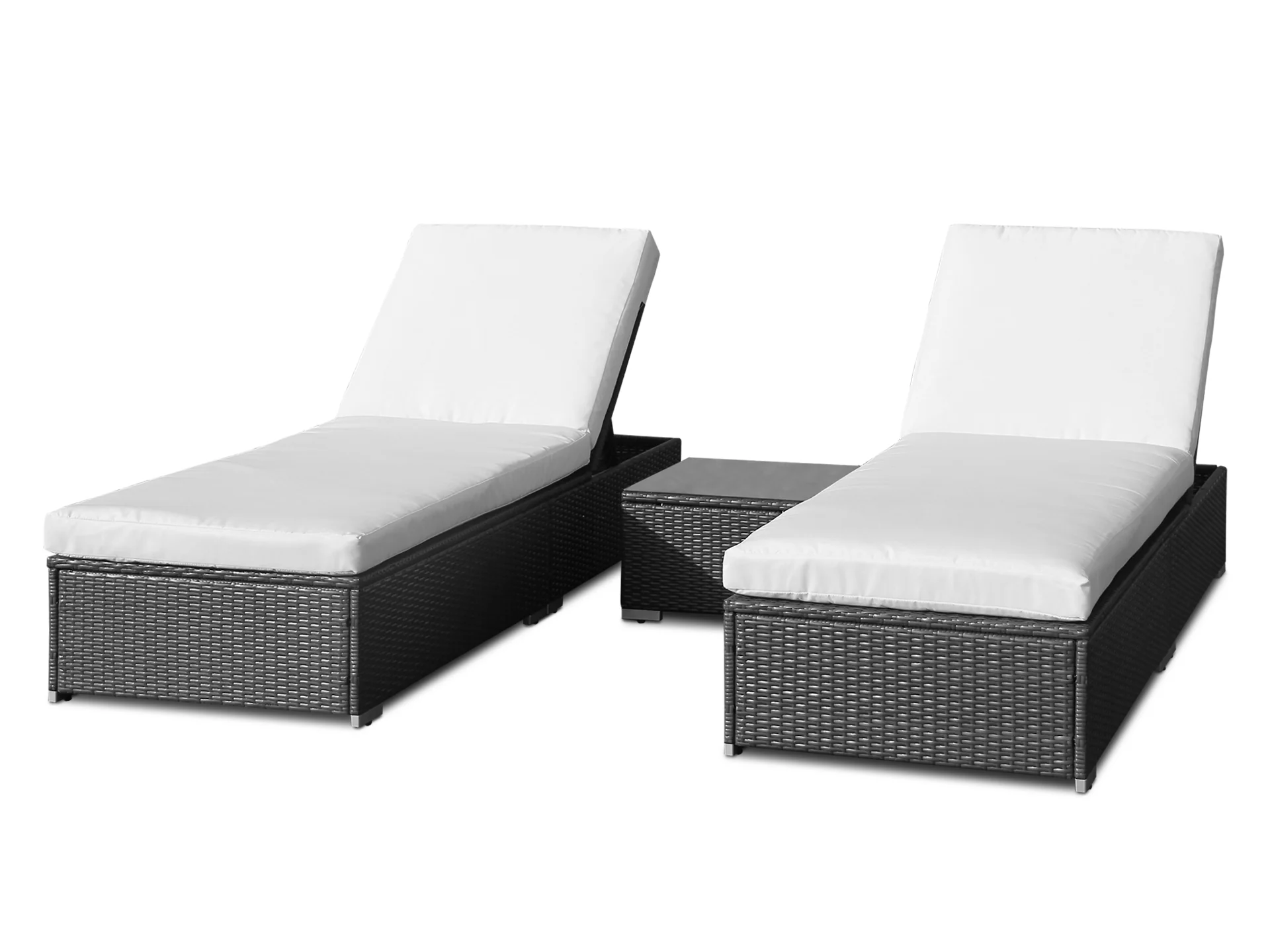Tahiti 3 Piece Outdoor Rattan Sun Lounger Set - Image 3