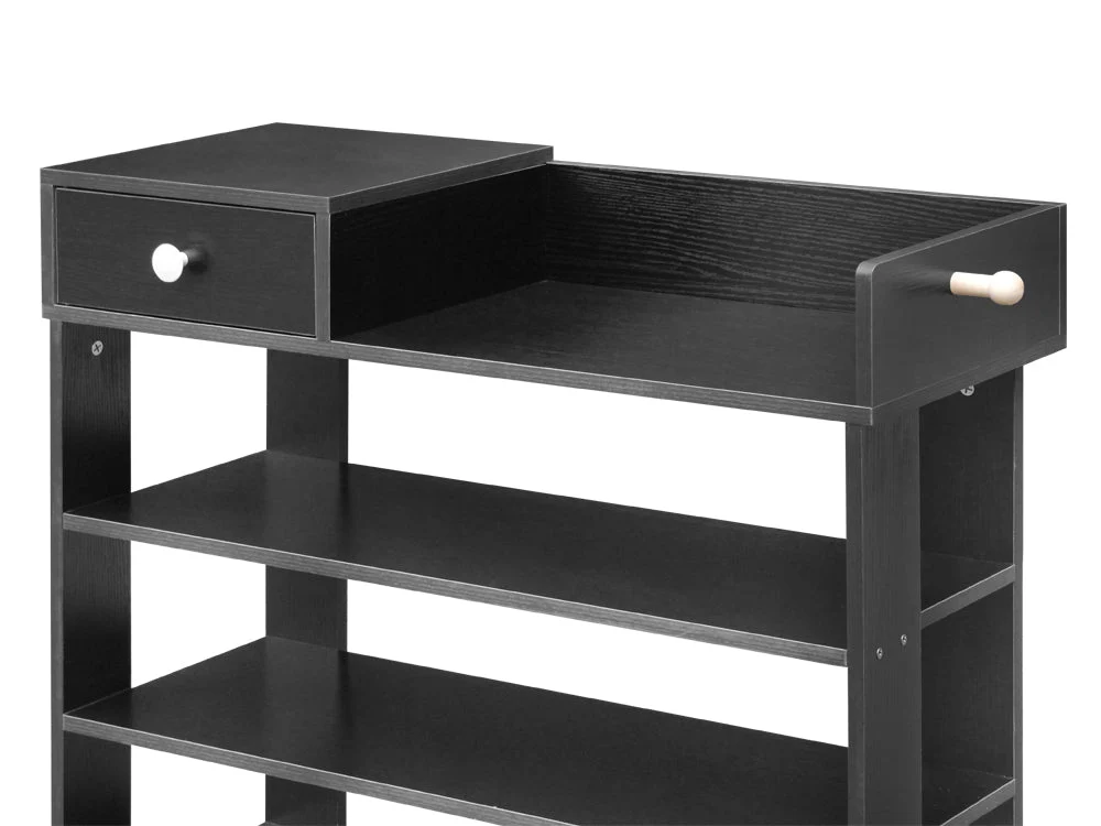 TAHUNA 7 Tiers Shoe Rack Organiser Shelf - BLACK - Image 13