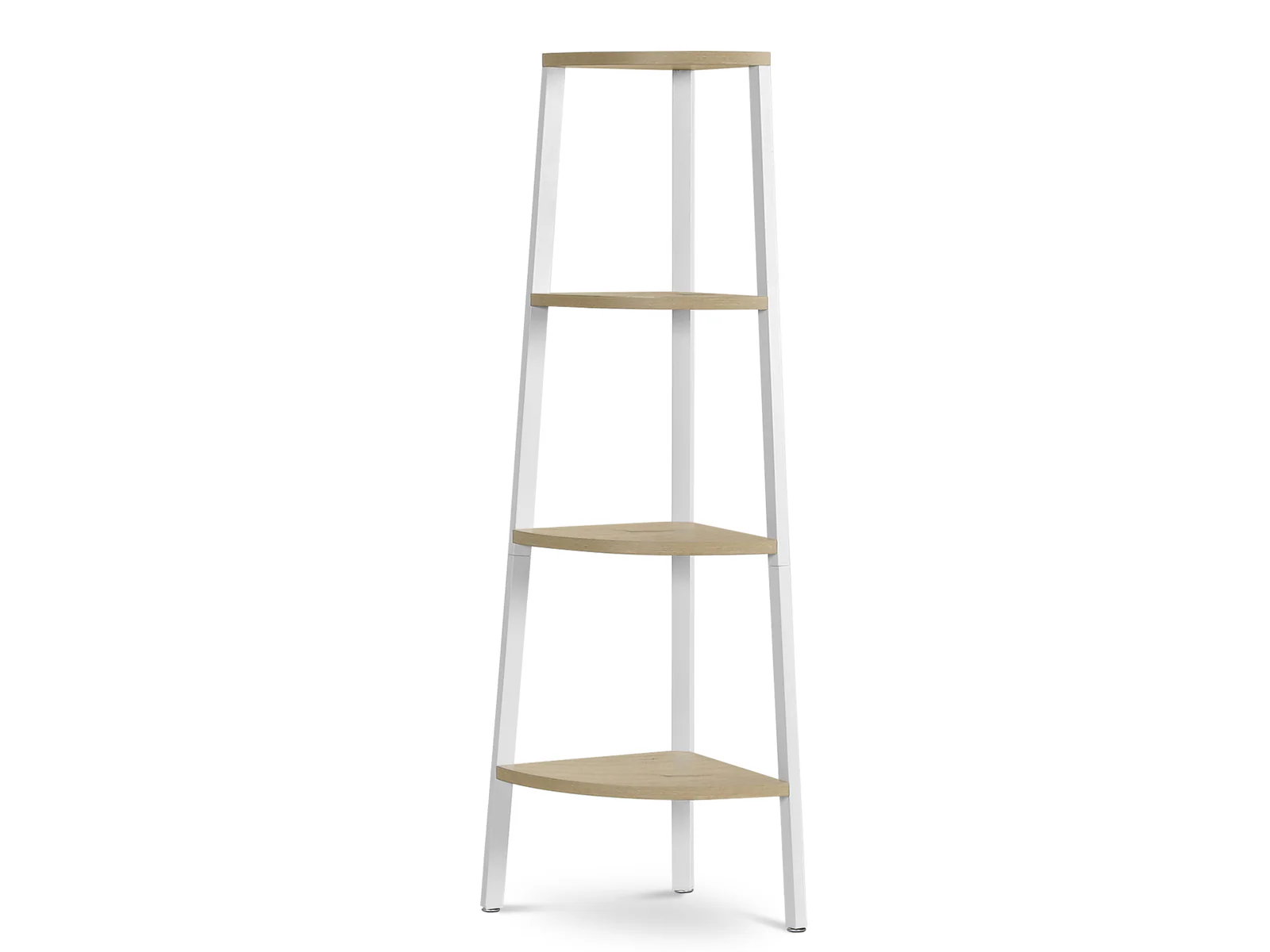 TAI 4 Tier Wooden Corner Bookshelf - OAK+WHITE - Image 2
