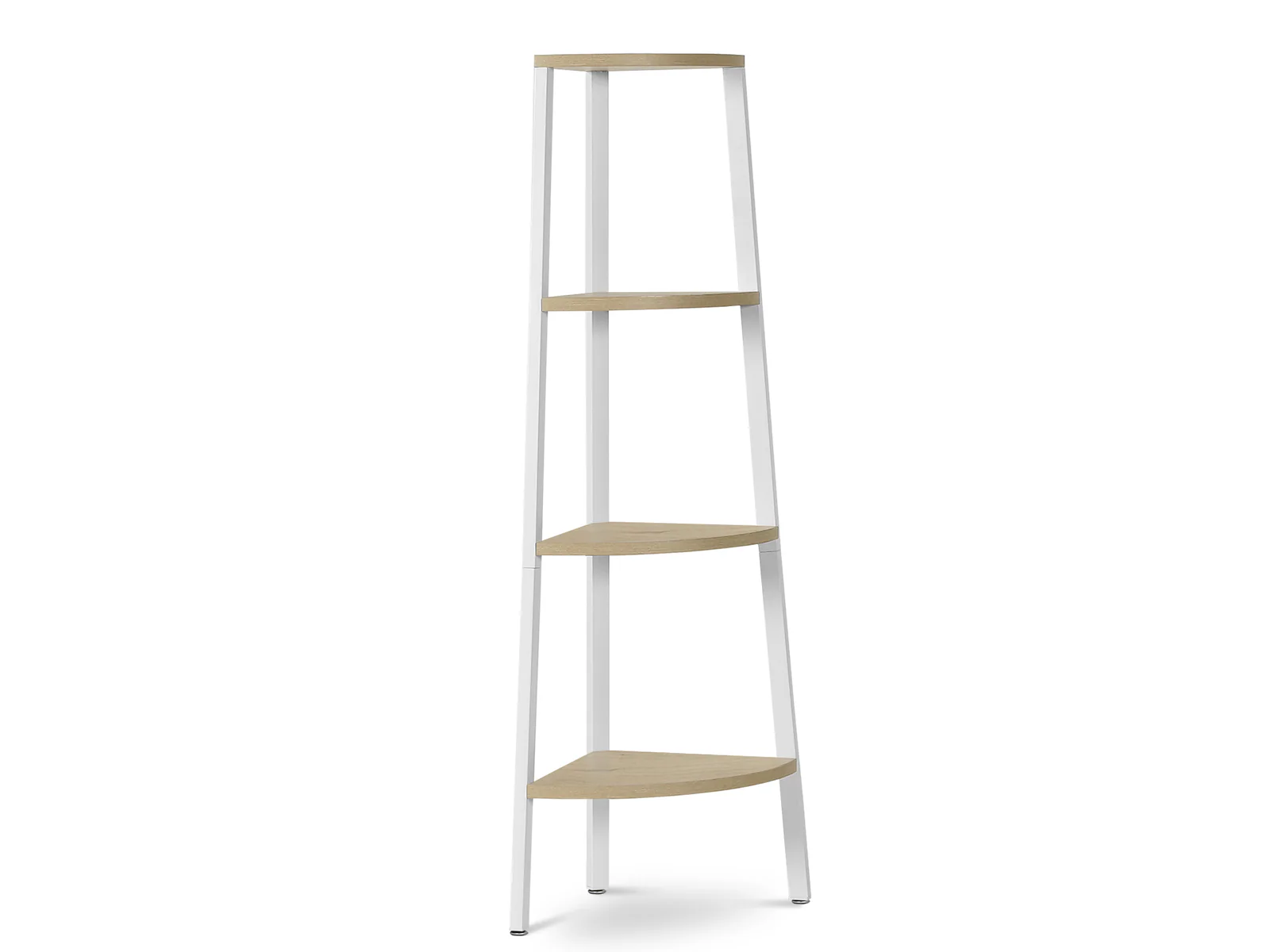 TAI 4 Tier Wooden Corner Bookshelf - OAK+WHITE - Image 3