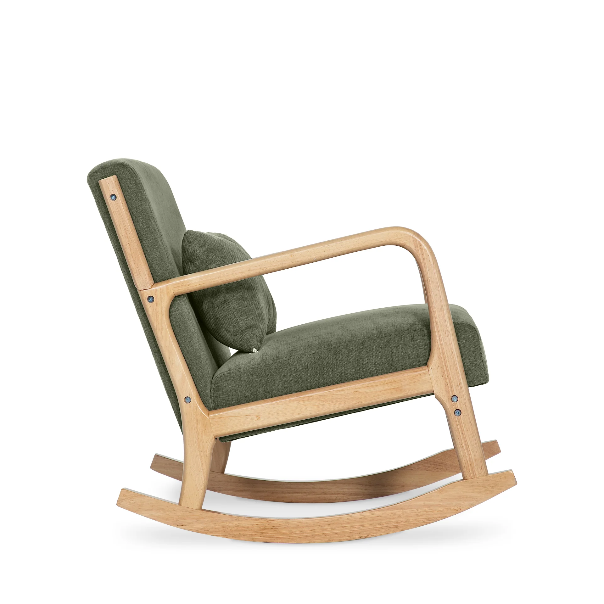 Taru Linen Rocking Armchair - Dark Green - Image 10