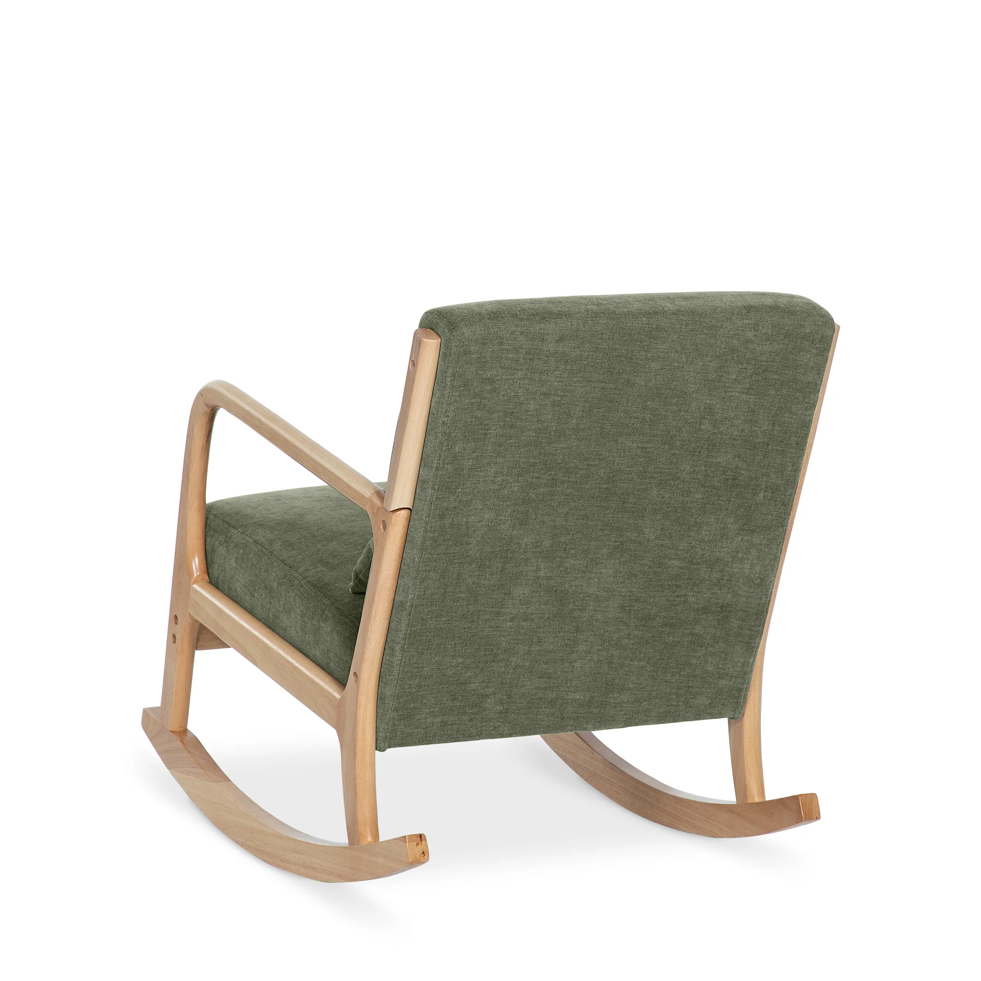 Taru Linen Rocking Armchair - Dark Green - Image 11