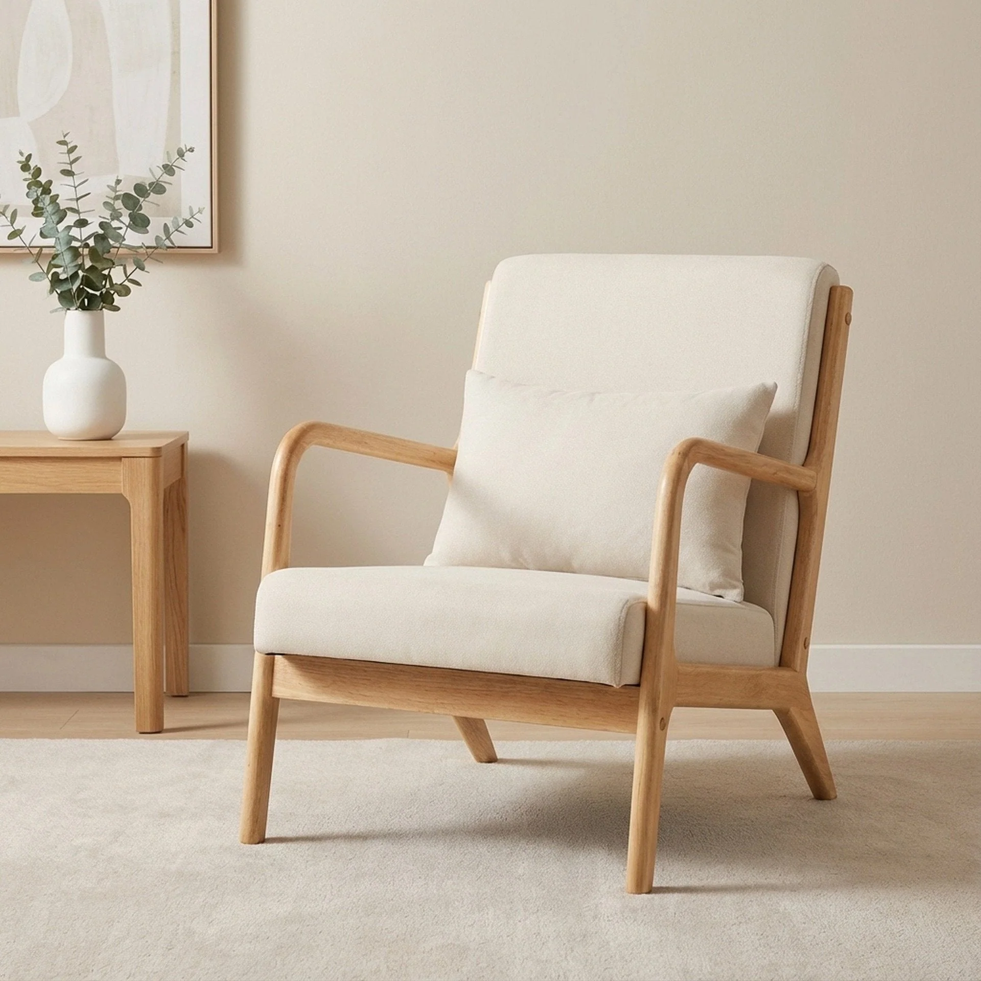 Taru Velvet Armchair - Beige - Image 3
