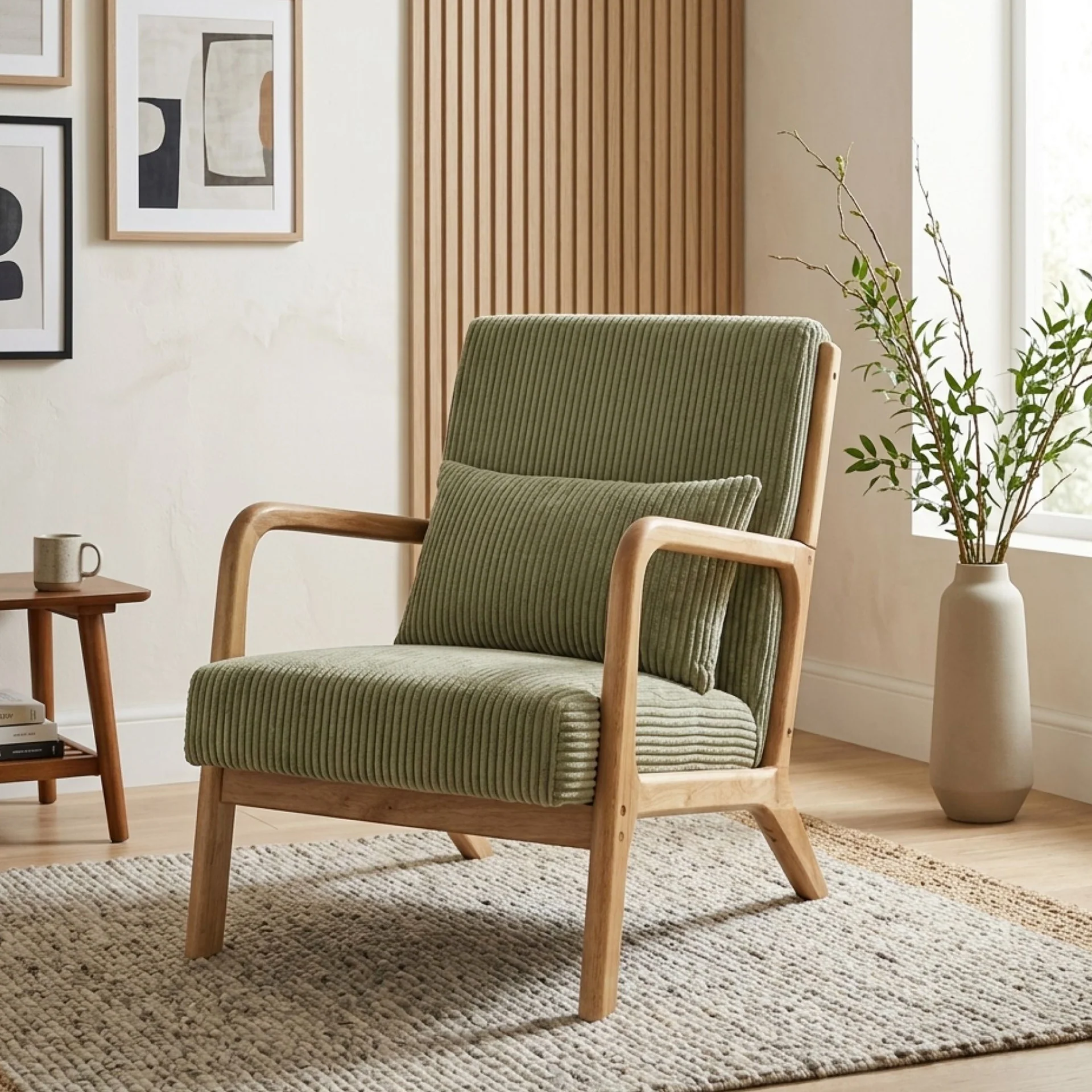 Taru Velvet Armchair - Green