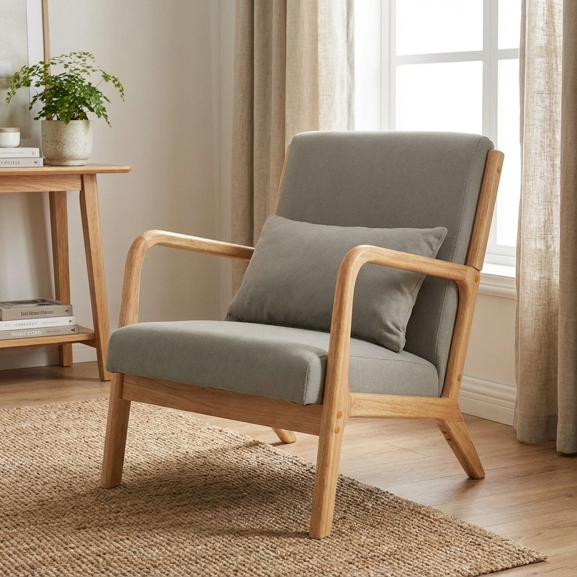 Taru Velvet Armchair - Grey - Image 3