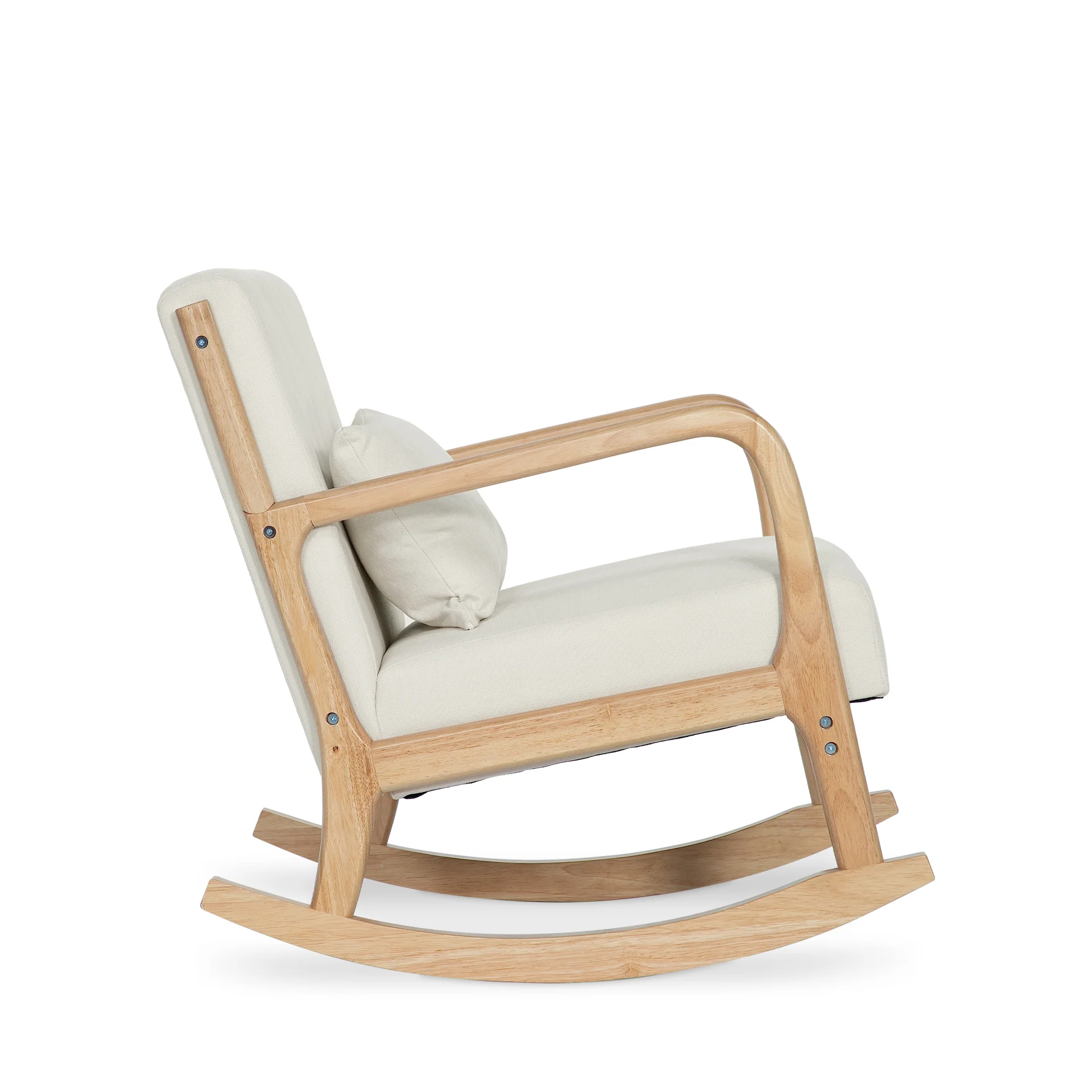 Taru Velvet Rocking Armchair - Beige - Image 10