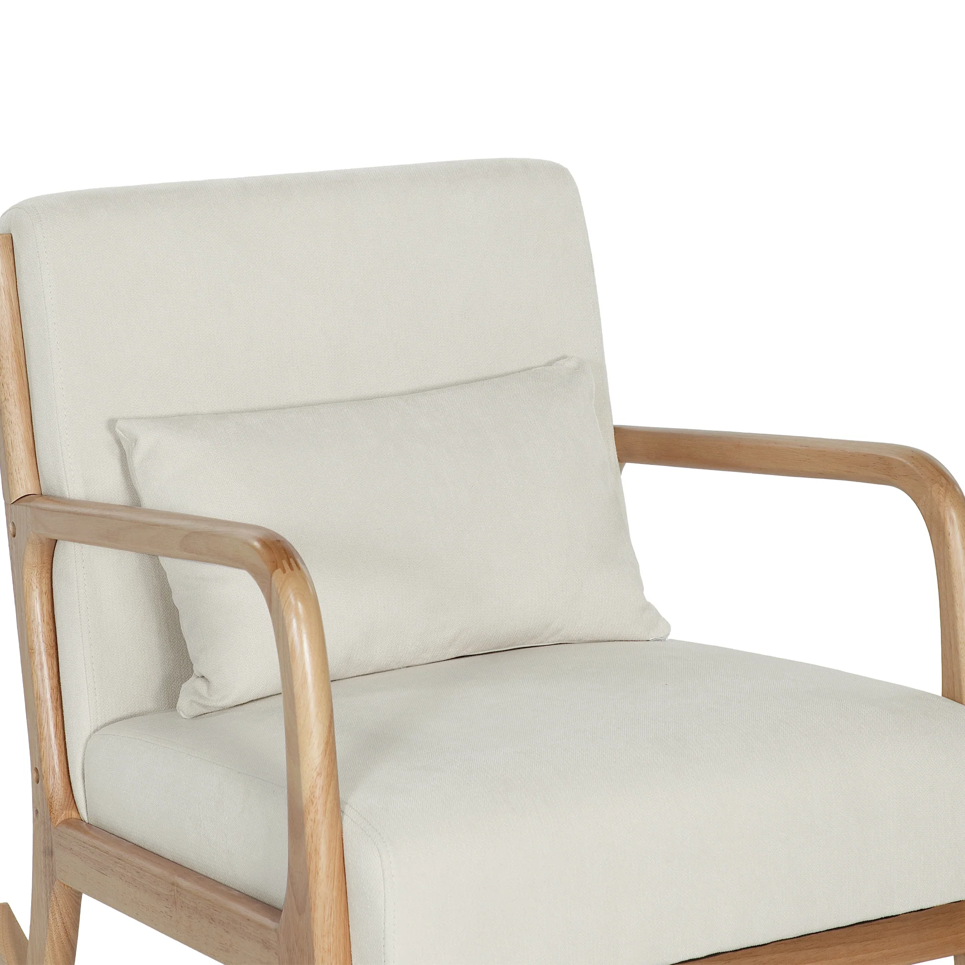 Taru Velvet Rocking Armchair - Beige - Image 12