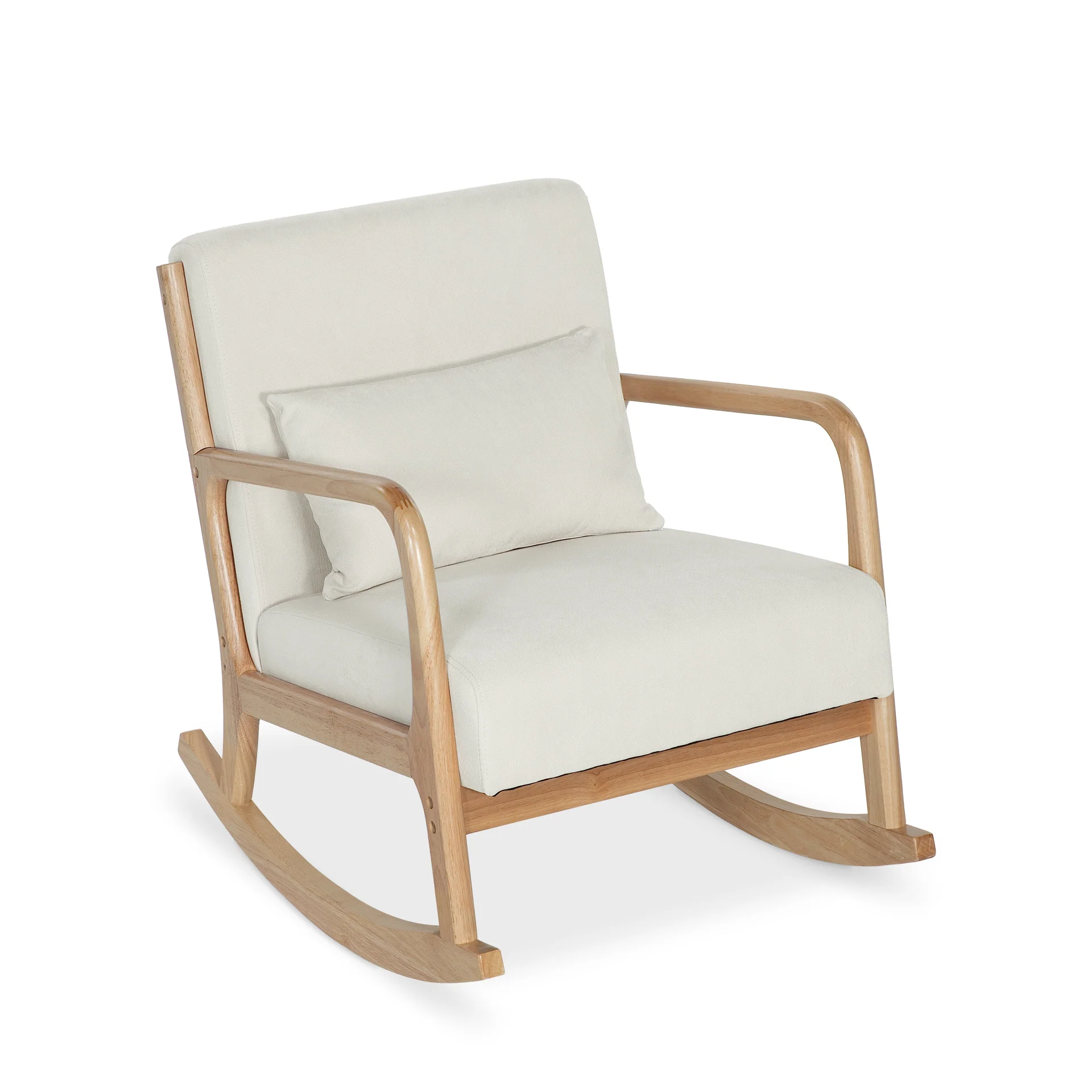 Taru Velvet Rocking Armchair - Beige - Image 7