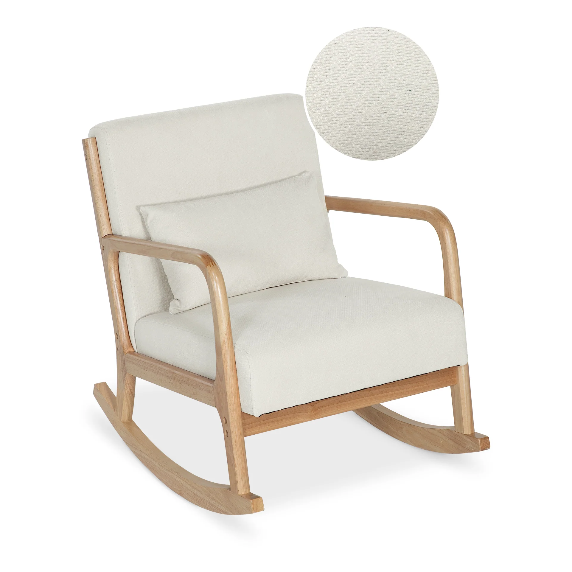 Taru Velvet Rocking Armchair - Beige - Image 8