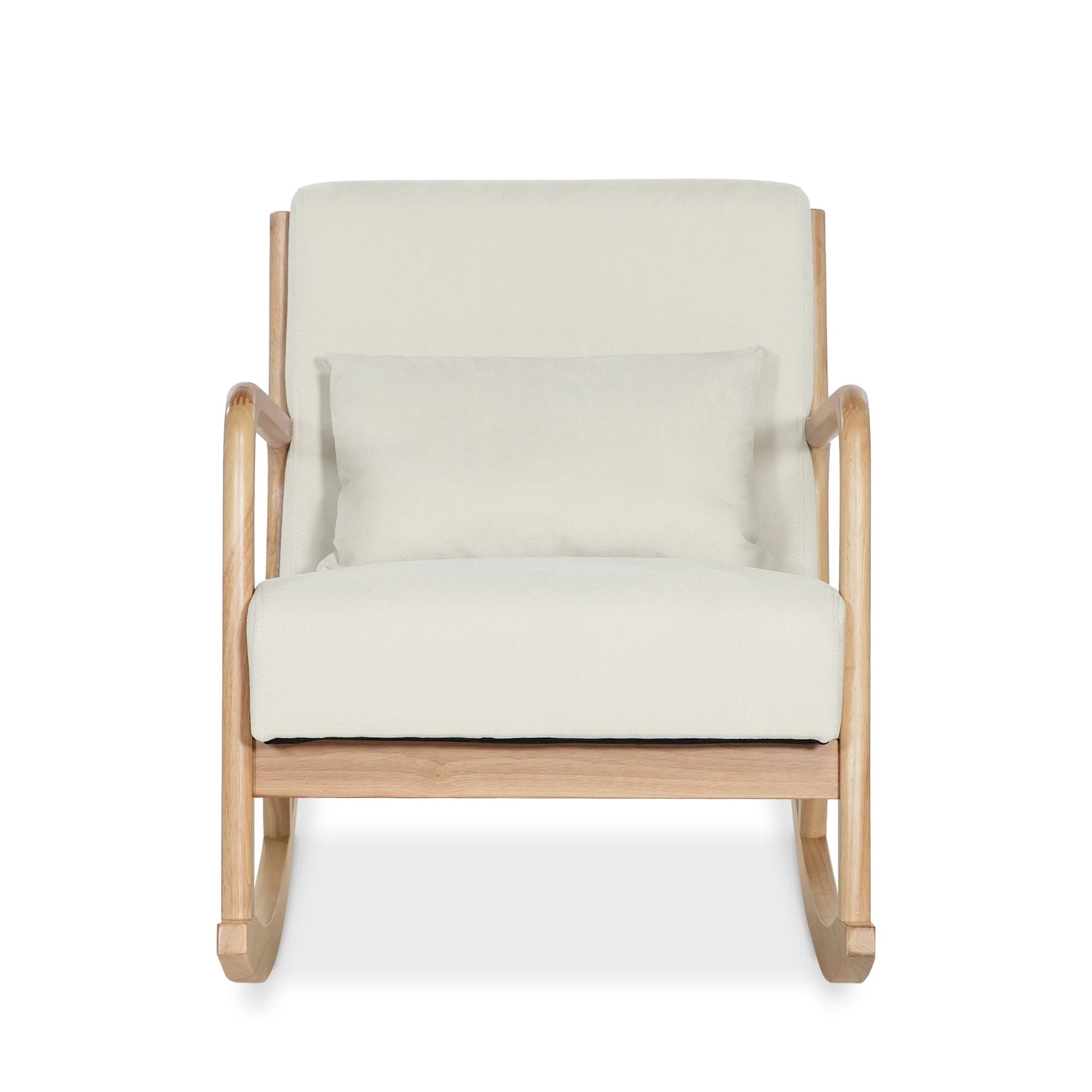 Taru Velvet Rocking Armchair - Beige - Image 9