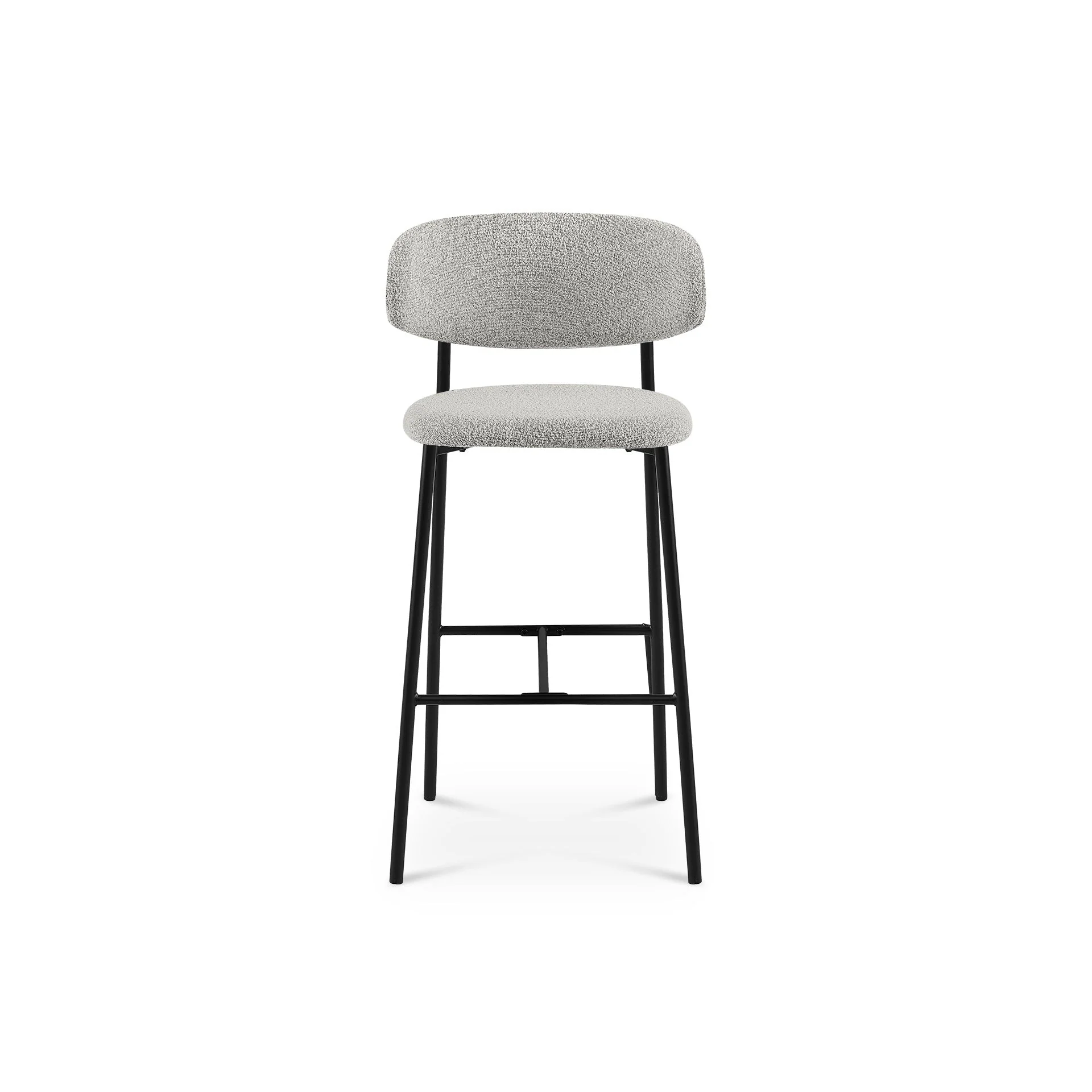 Tate Fabric Bar Stool - Set of 2 - Light Grey - Image 4