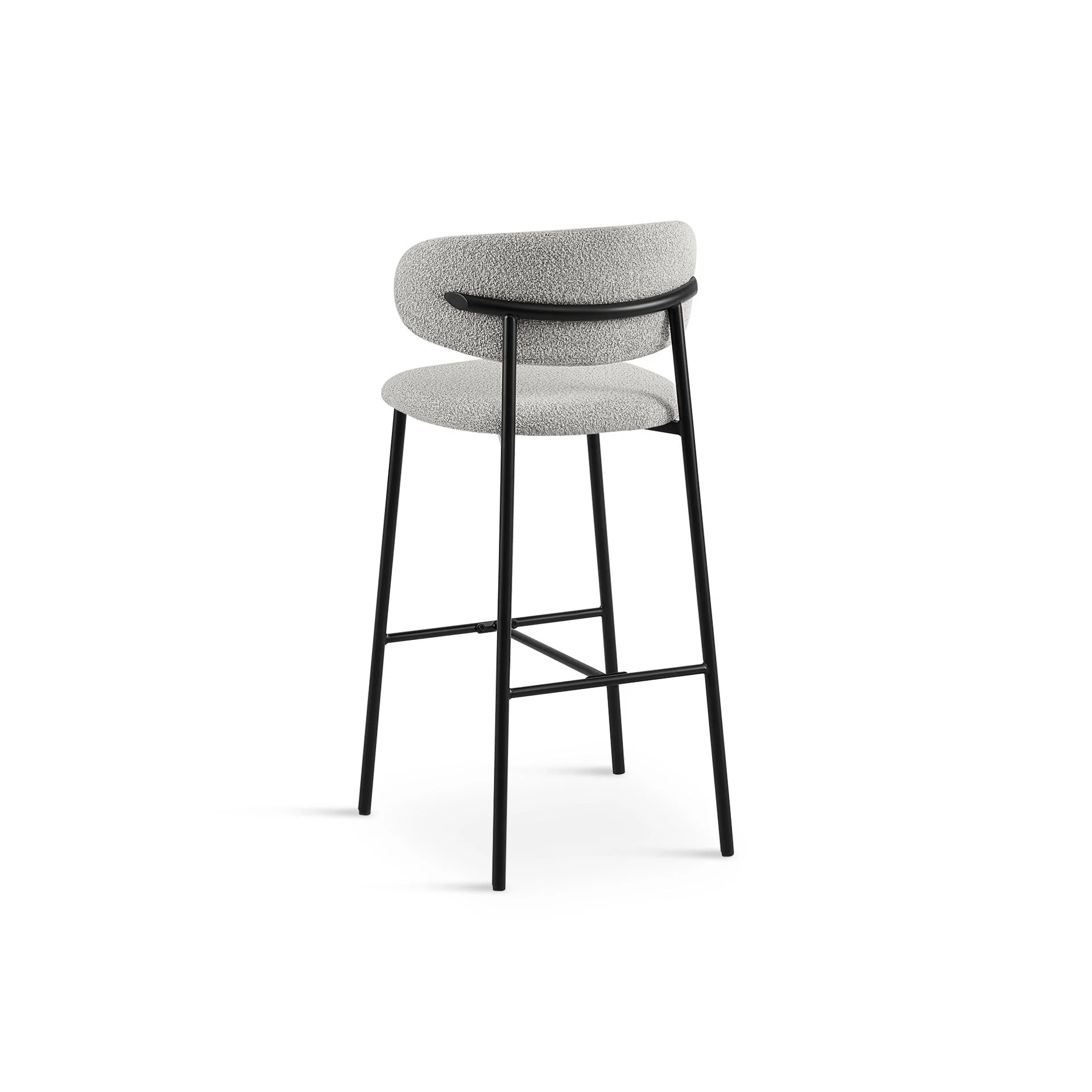Tate Fabric Bar Stool - Set of 2 - Light Grey - Image 6