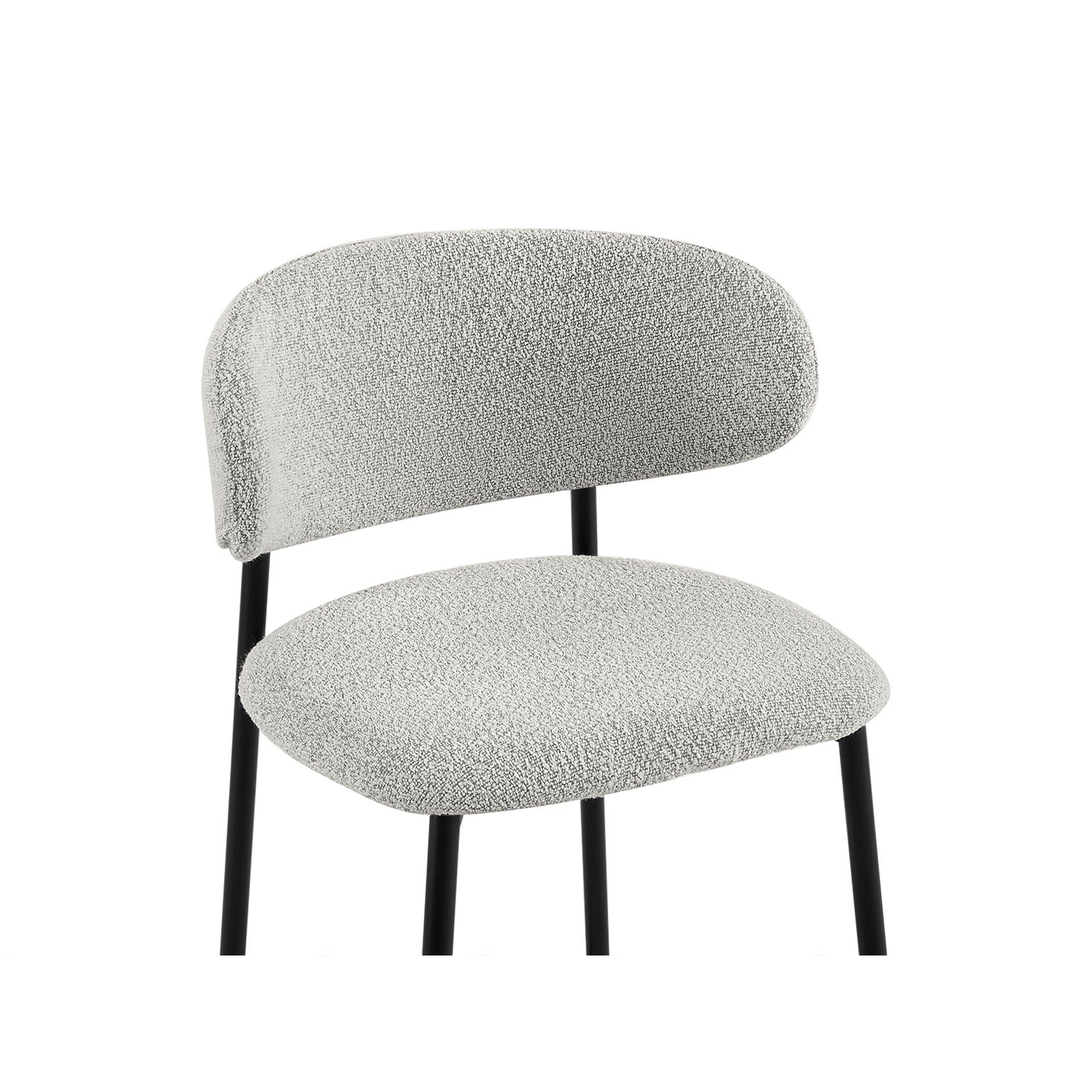 Tate Fabric Bar Stool - Set of 2 - Light Grey - Image 7