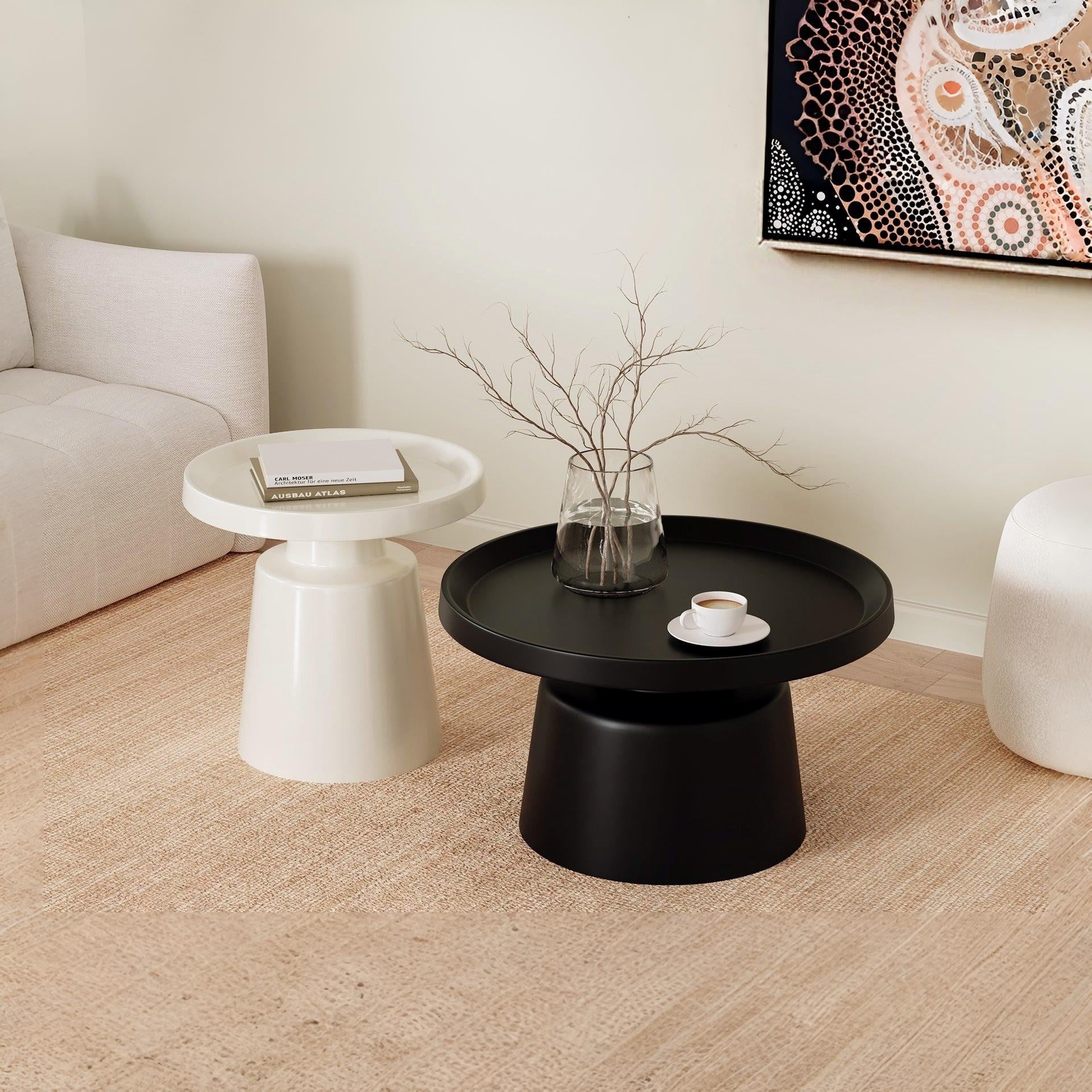 Tawny 2 Piece Coffee Table Set - Black + White - Image 7