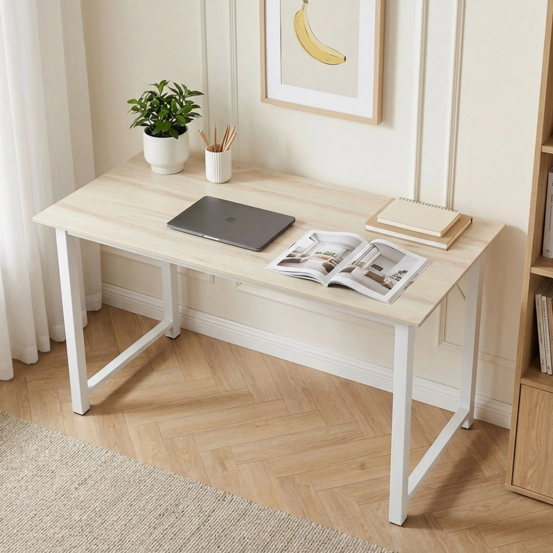 Taylen 140cm Computer Desk Study Table - Maple - Image 3