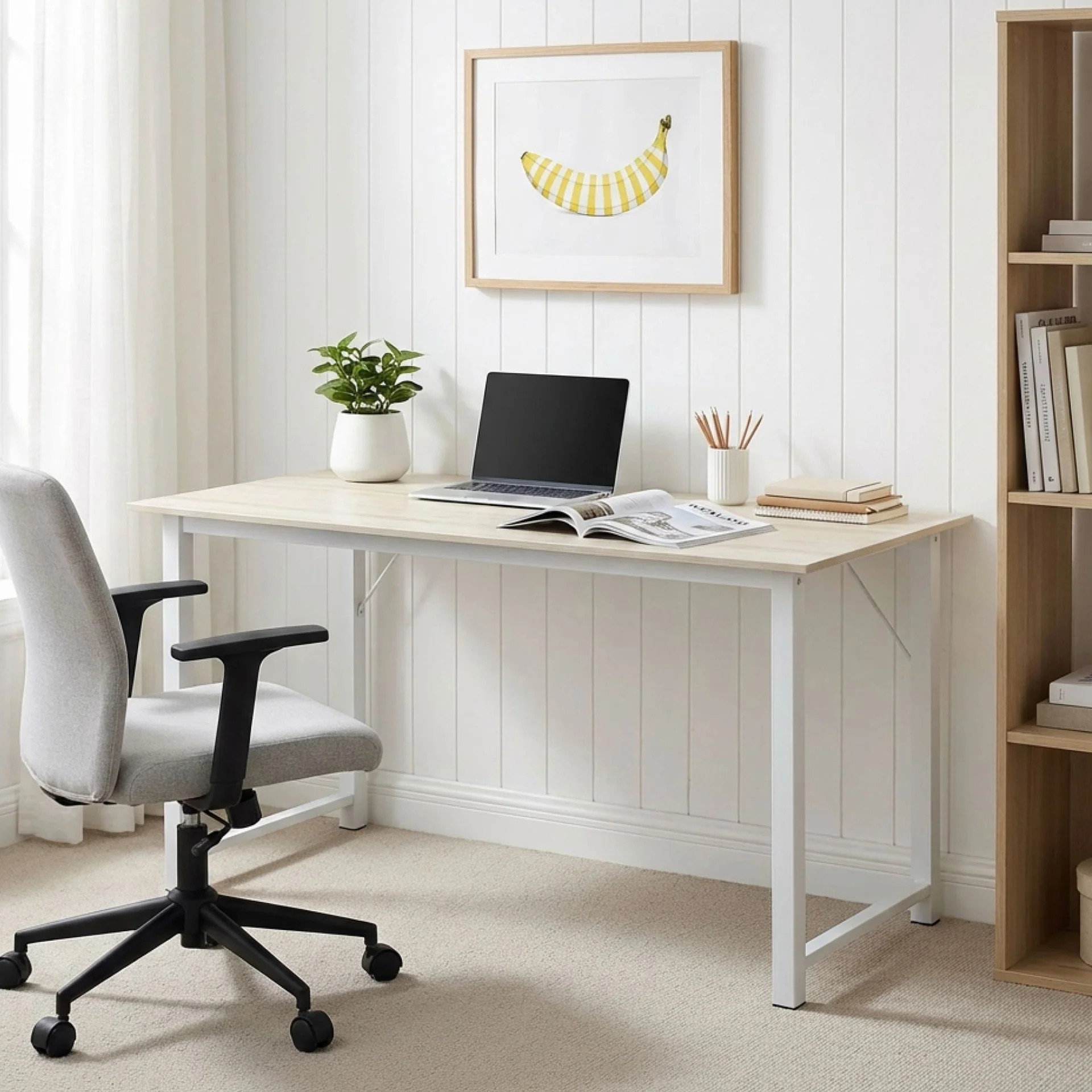 Taylen 140cm Computer Desk Study Table - Maple - Image 4