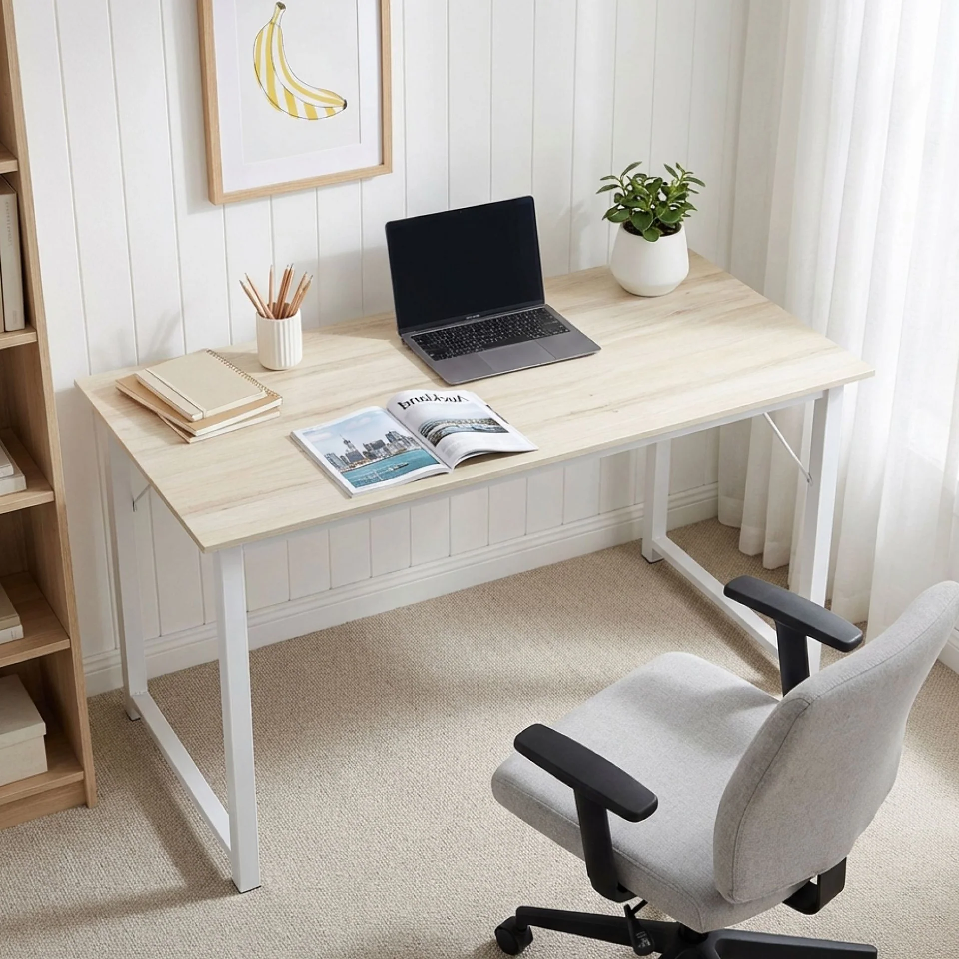 Taylen 140cm Computer Desk Study Table - Maple - Image 5