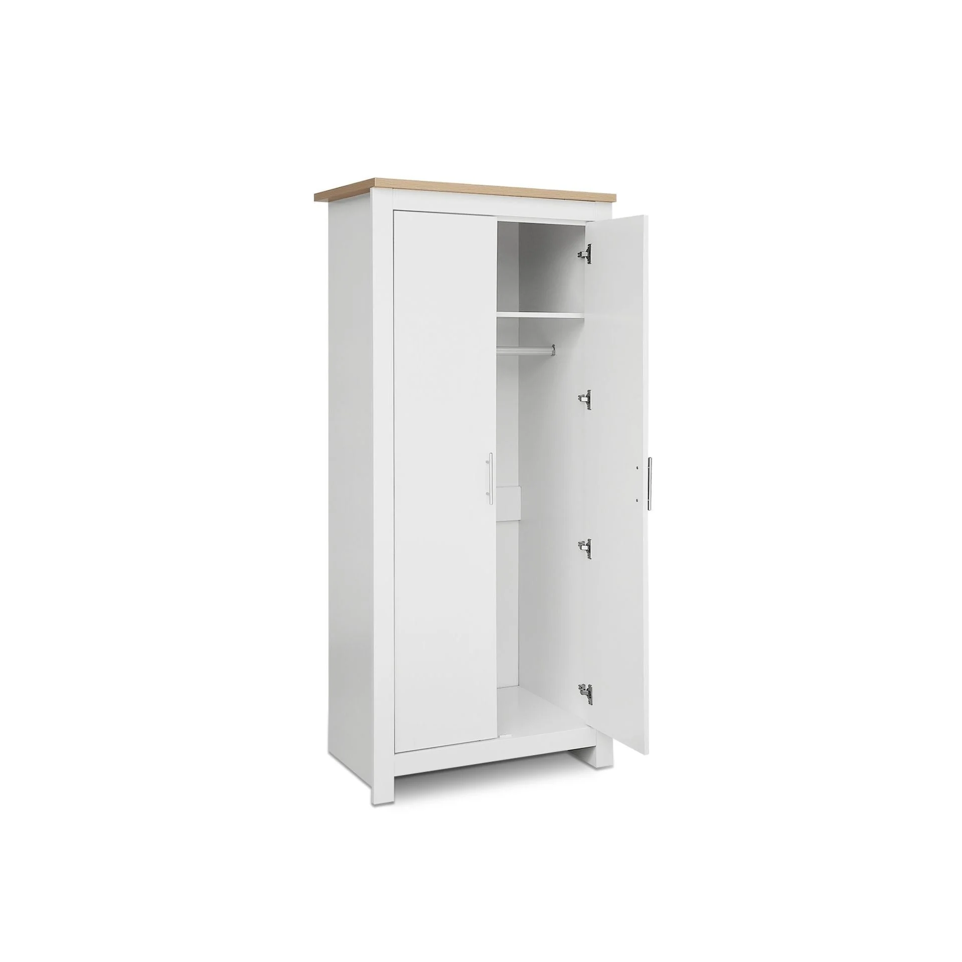 Tegan 2 Door Wardrobe - Light Teak + White - Image 11