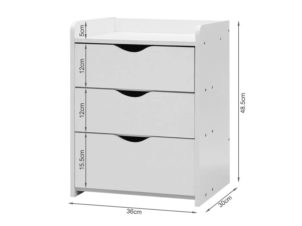 THEO Bedside Table - WHITE - Image 6