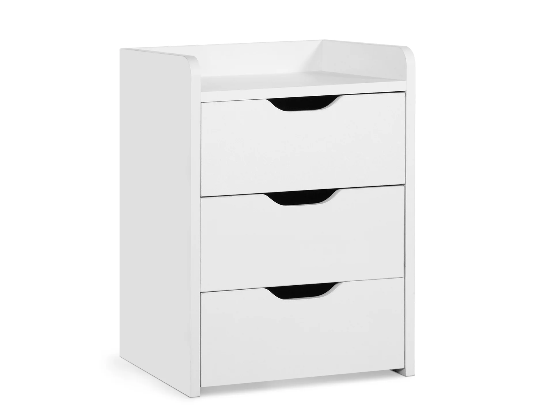 Theo Wooden Bedside Table with Drawer - White - Image 2