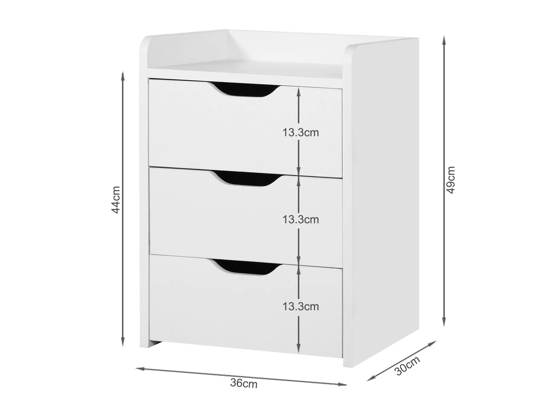 Theo Wooden Bedside Table with Drawer - White - Image 5