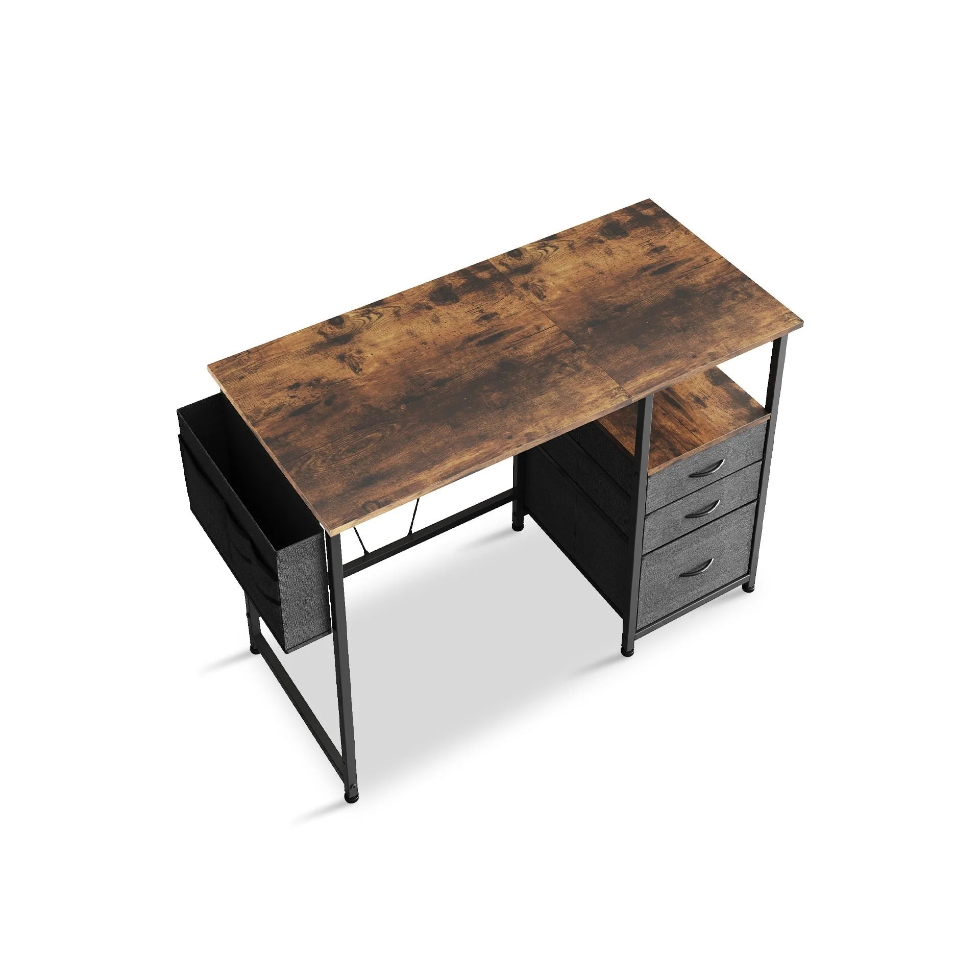 Thiago 100cm Computer Desk with 3 Drawers - Rustic Brown - Image 2