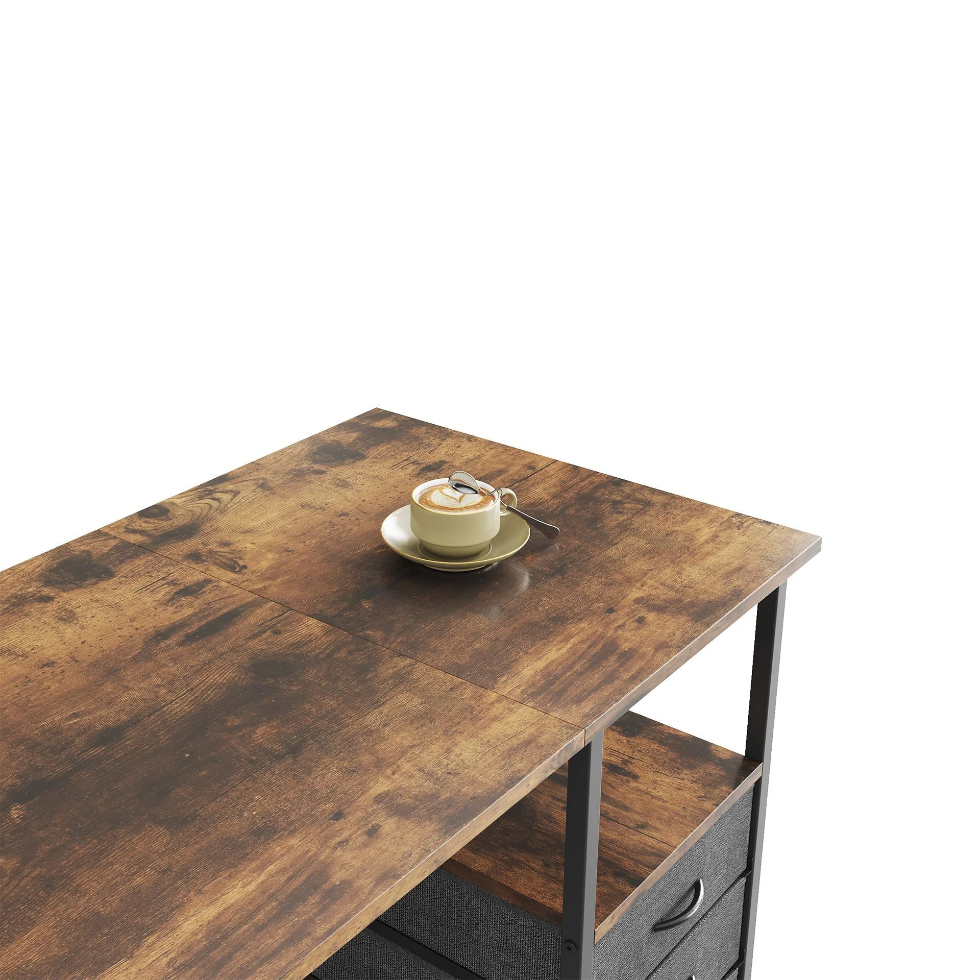 Thiago 100cm Computer Desk with 3 Drawers - Rustic Brown - Image 3