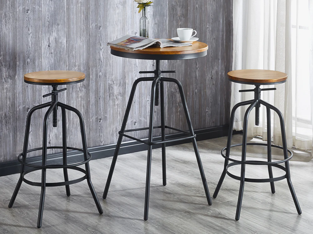 TIA Industrial Swivel Bar Stool - WALNUT - Image 2