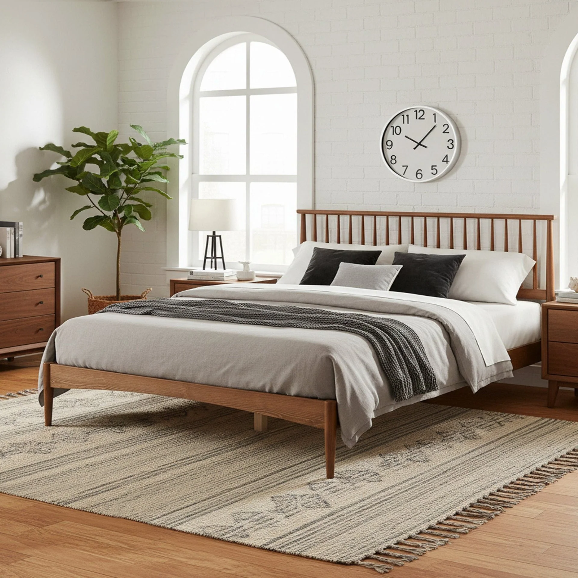 Tolmount King Wooden Bed Frame - Walnut