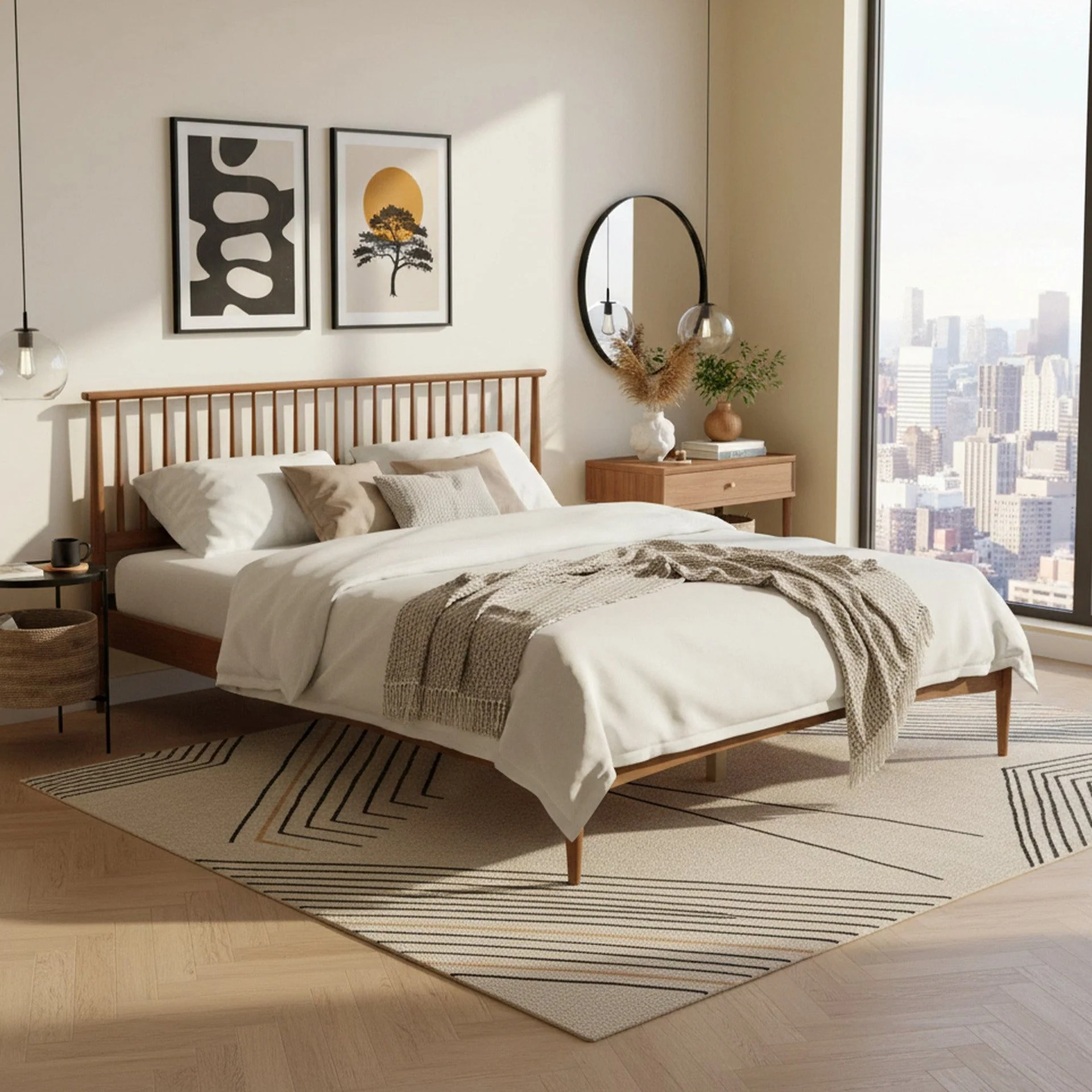 Tolmount King Wooden Bed Frame - Walnut - Image 2
