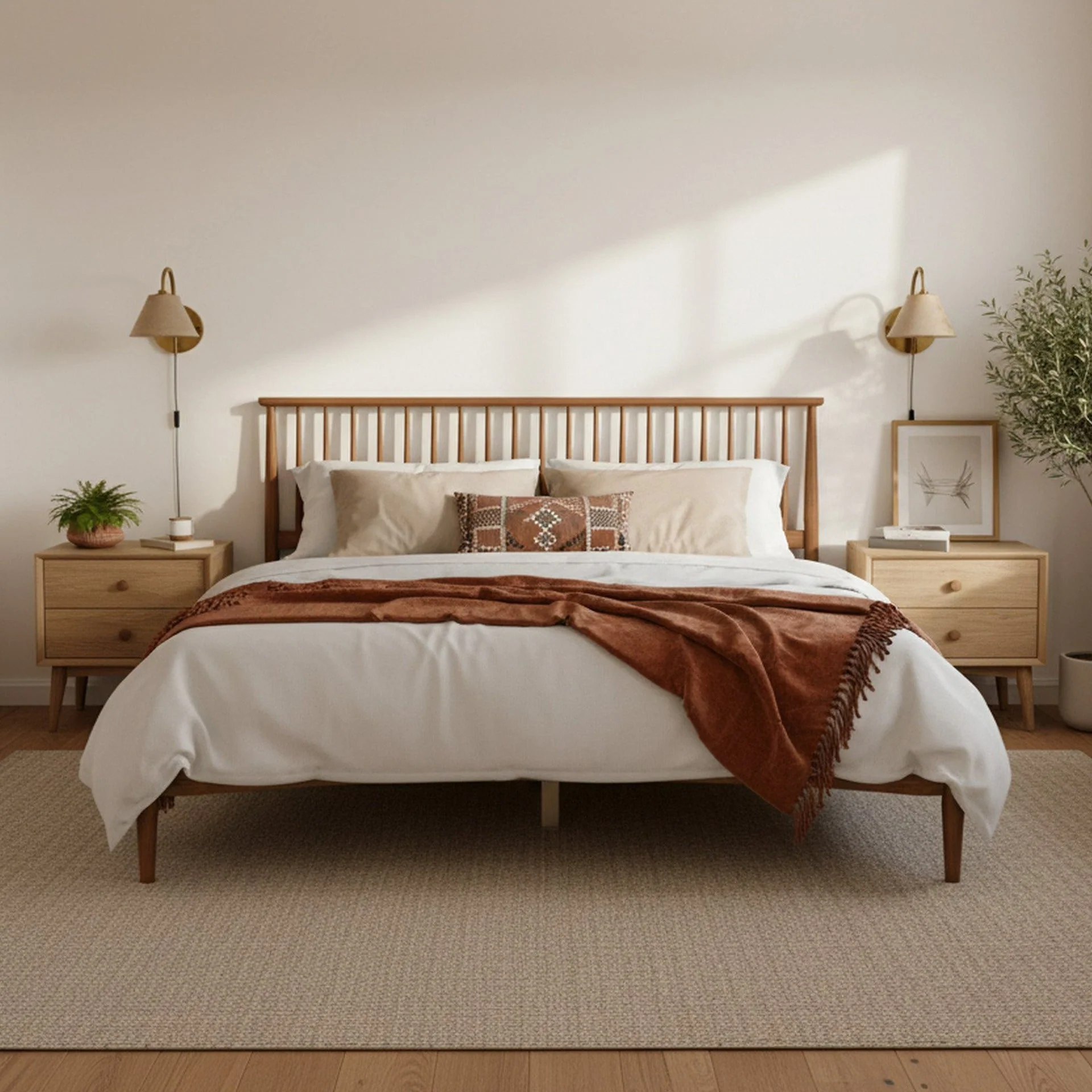 Tolmount King Wooden Bed Frame - Walnut - Image 3